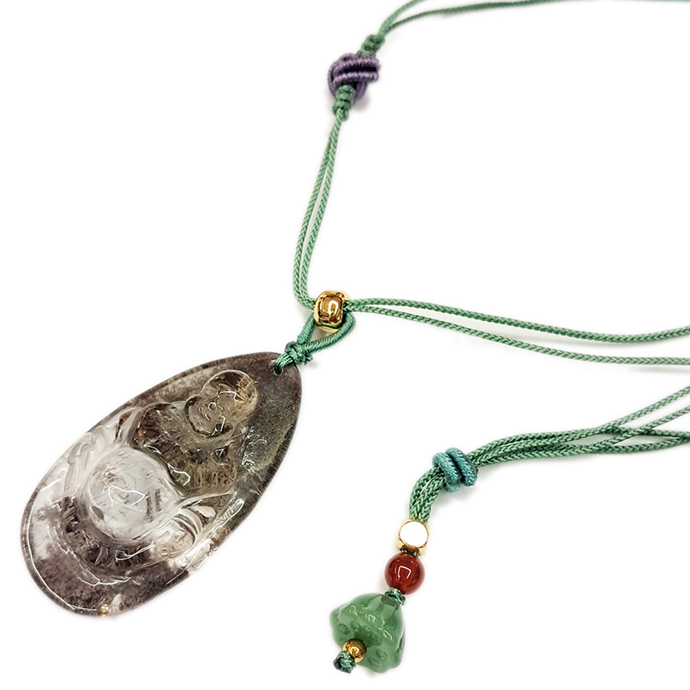 彌勒佛 綠幽靈水晶 墜飾4.5公分【十方】148963