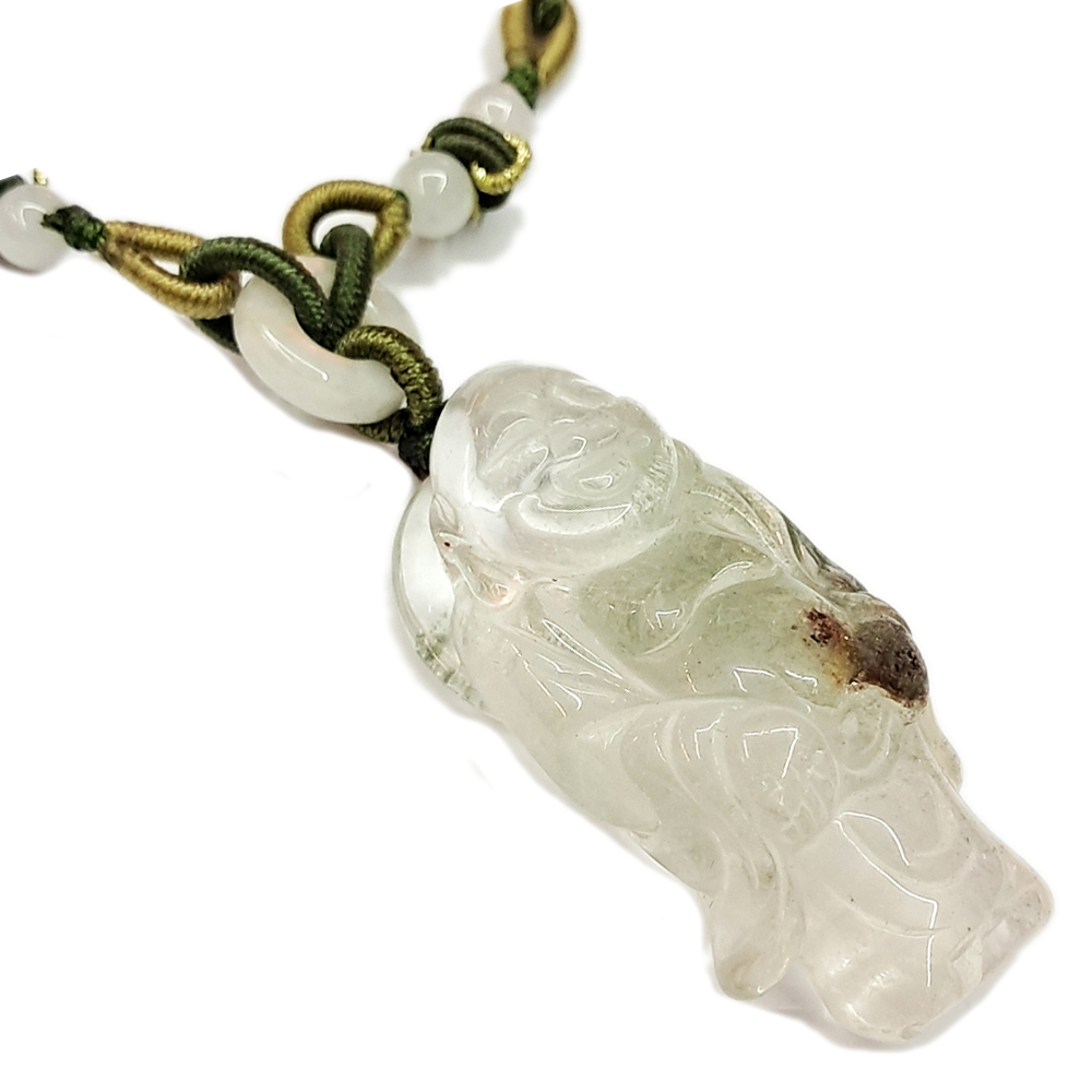 彌勒佛綠幽靈水晶中國結項鍊【十方】148773