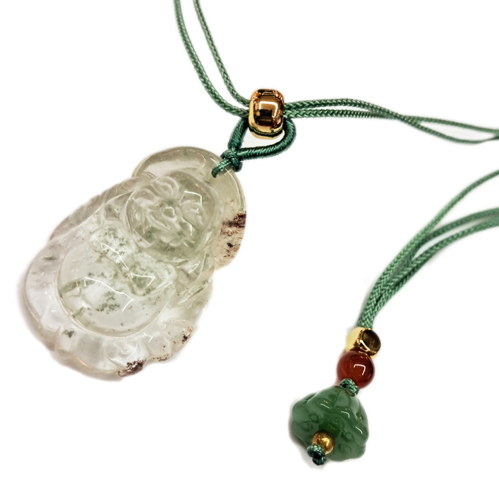 彌勒佛 綠幽靈水晶項鍊【十方】148959