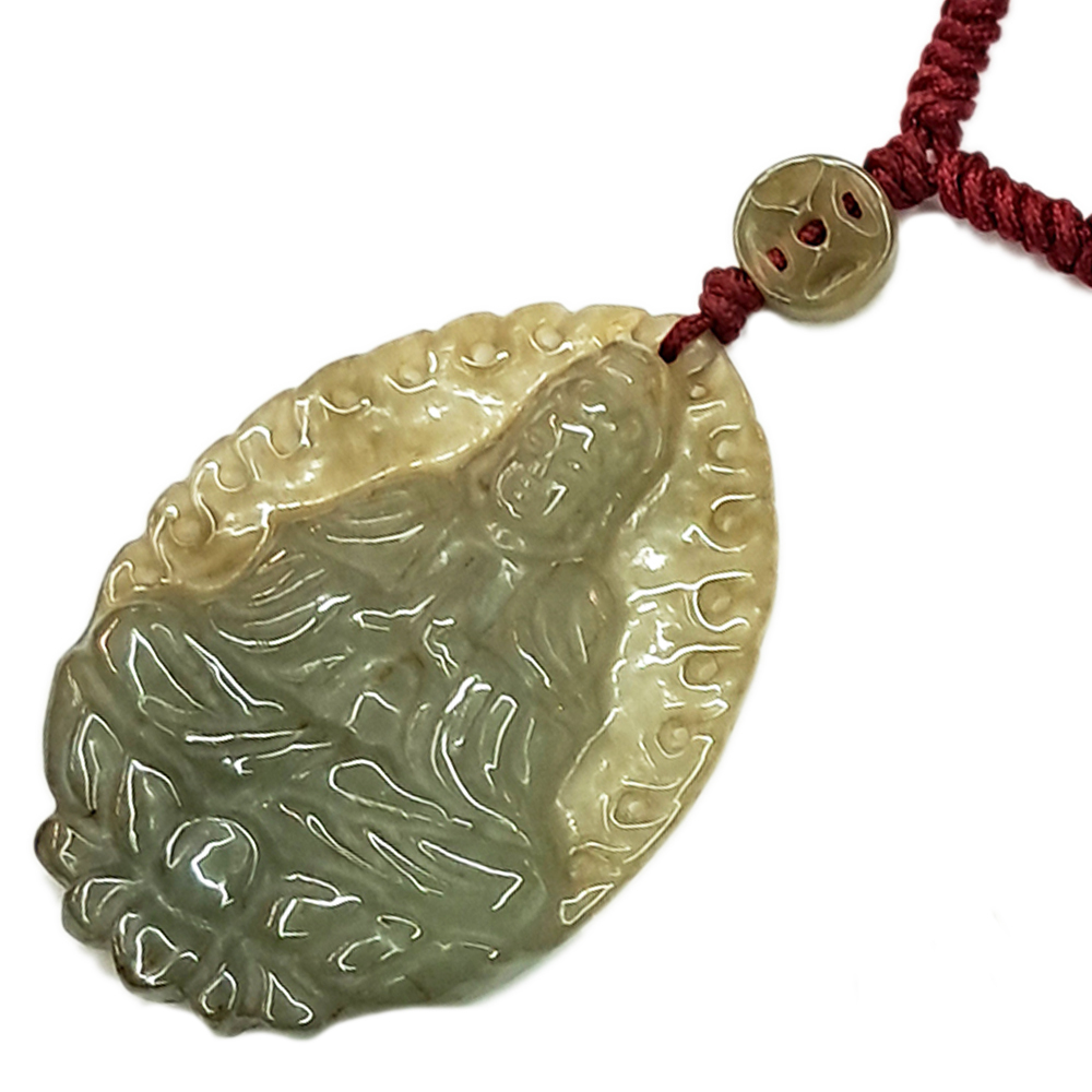 合掌觀音玉佩中國結項鍊【十方】123072