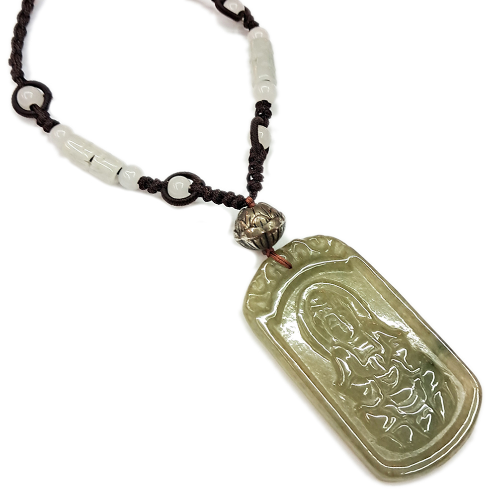 蓮花+觀音玉佩項鍊【十方】140012