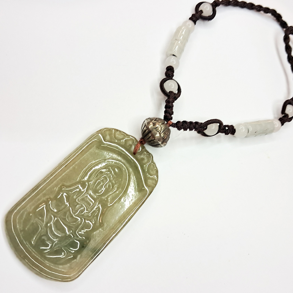 蓮花+觀音玉佩項鍊【十方】140012