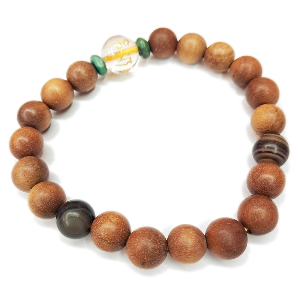 六字真言{水晶}&藥師珠&檀香木手珠8mm【十方】154301