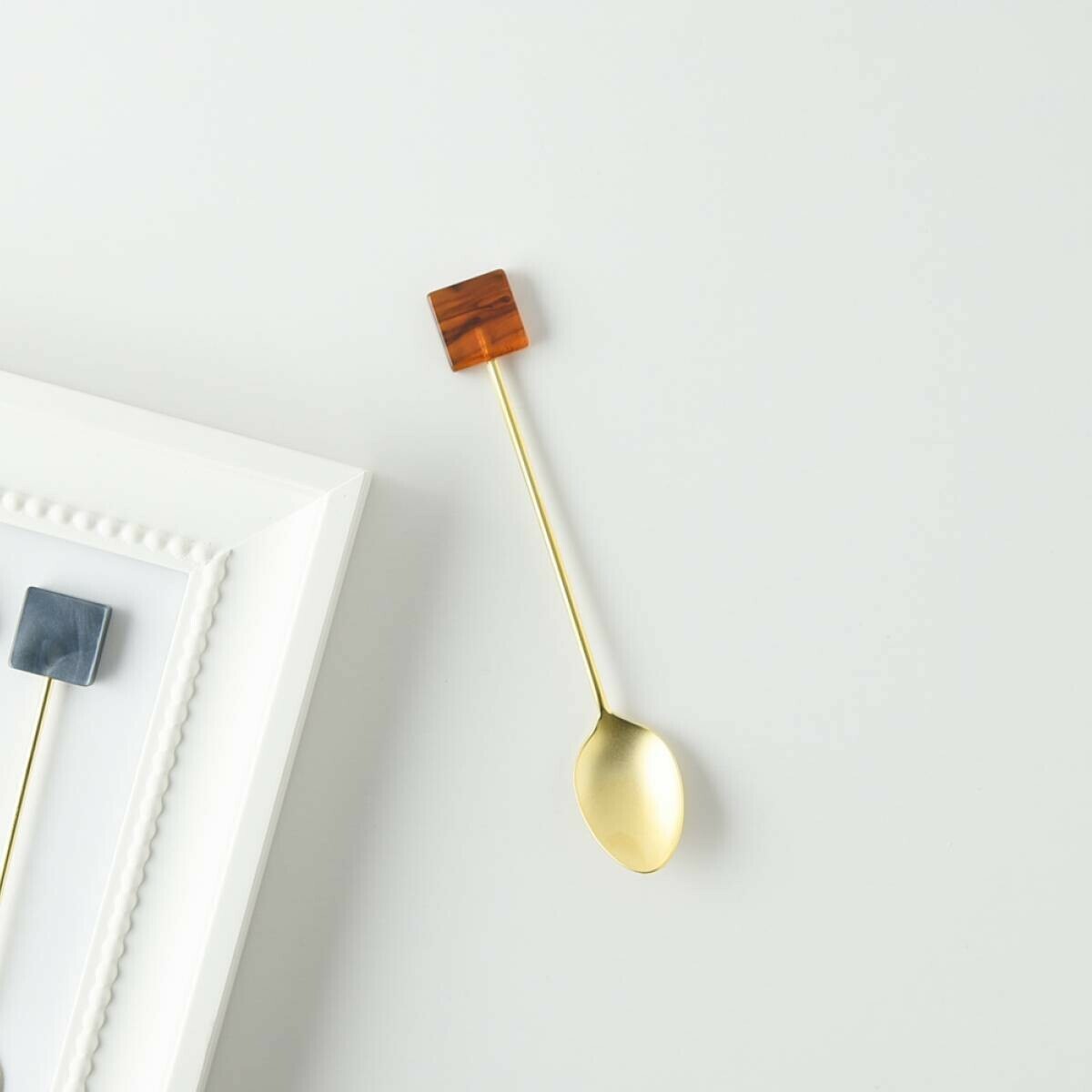 方形琥珀 12公分甜點湯匙｜日本Tsubame-Sanjo 燕三條