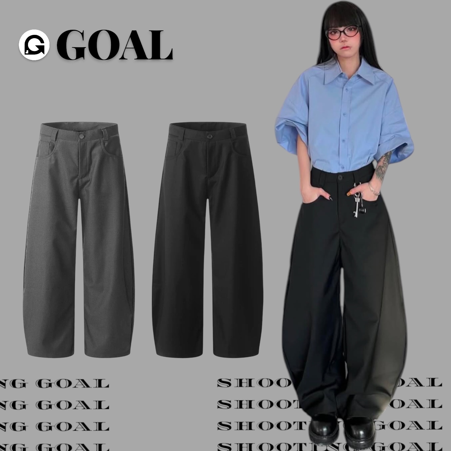 (GOAL) BARWELLS 八尾 復古 美式 西裝彎刀褲 7182