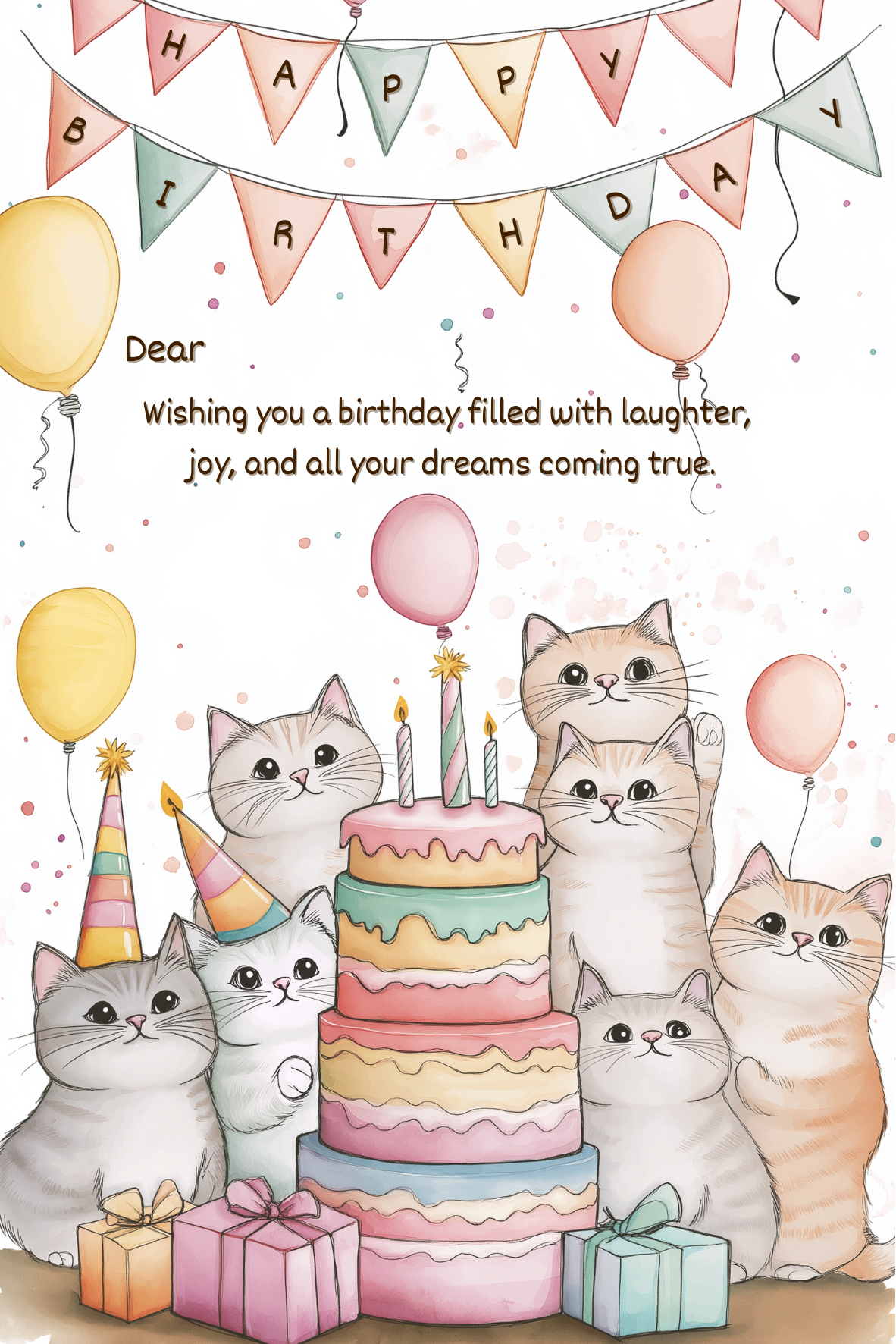 貓咪派對生日卡