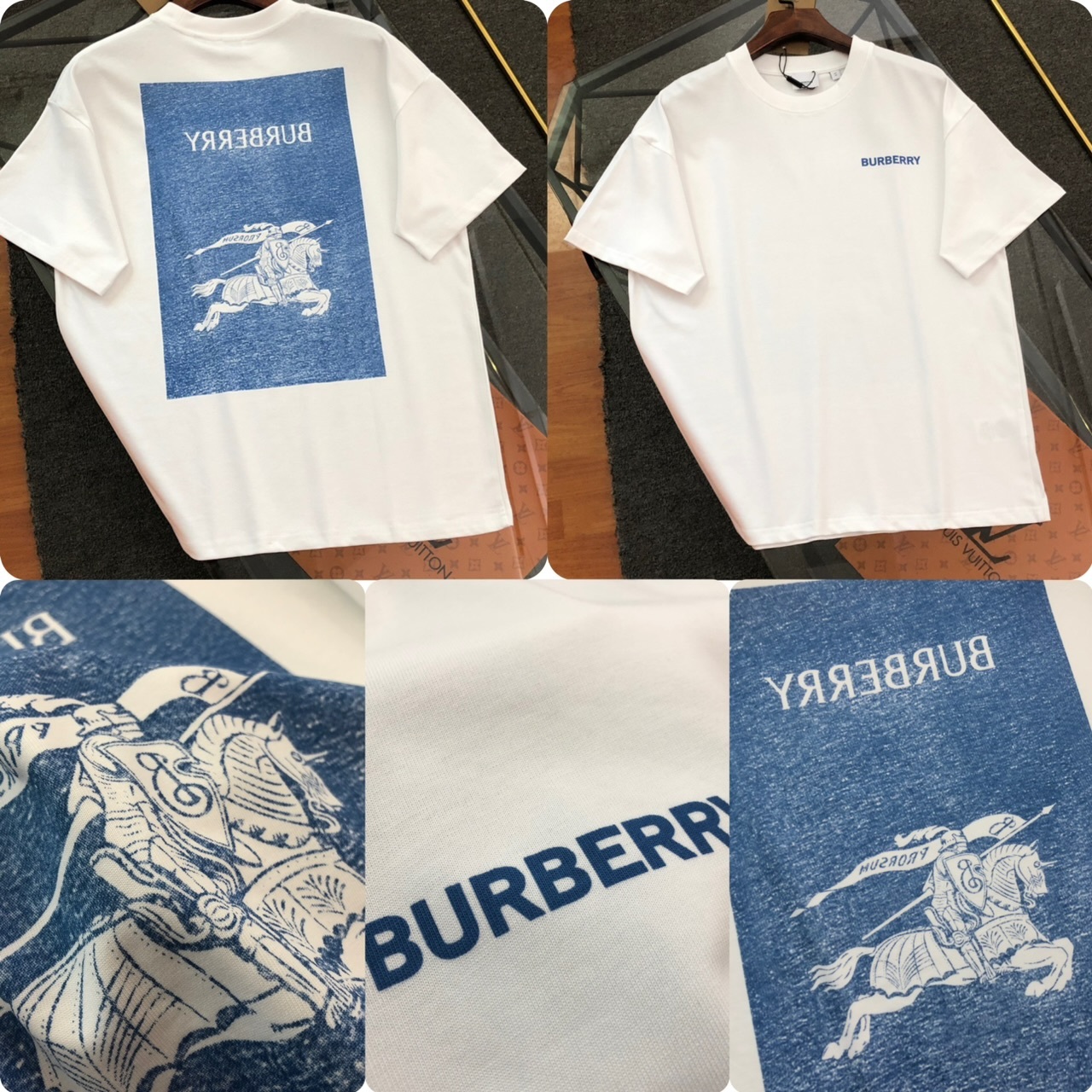 Bur*berry  背印藍色大騎士短袖Tee-25221217