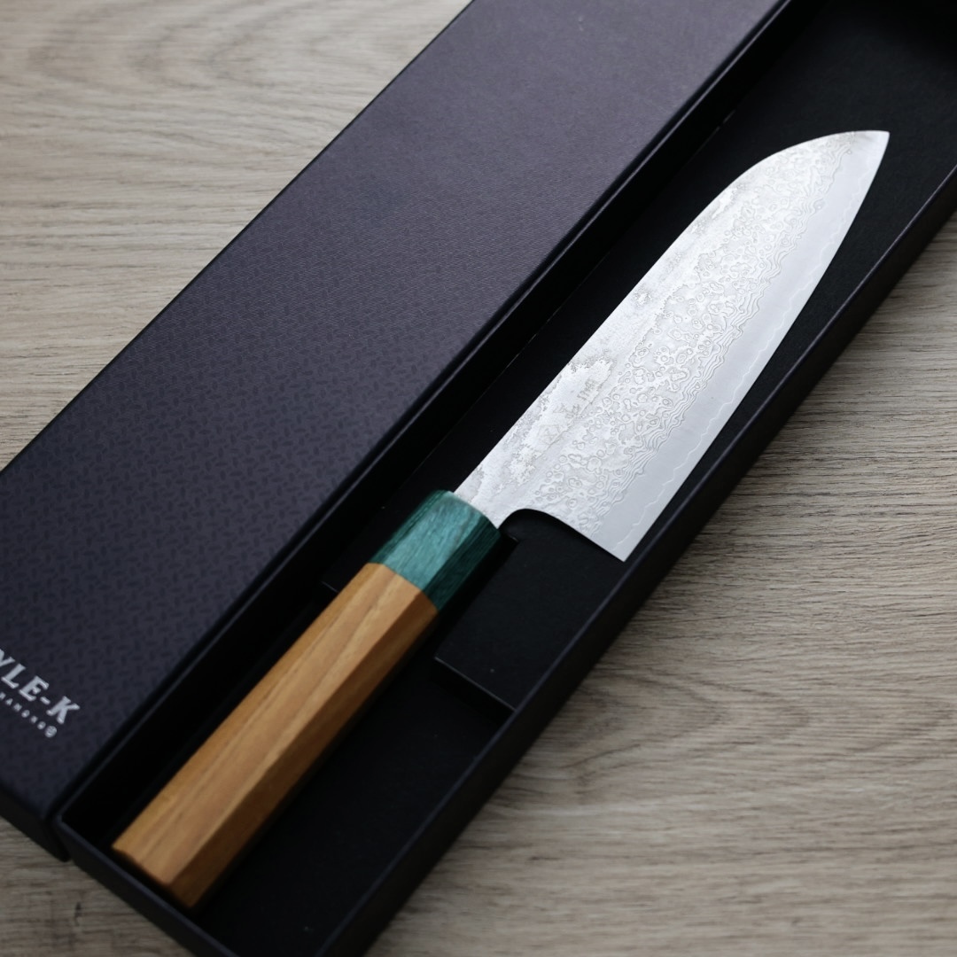 黑崎真 木靈 三德刀 170mm VG10Ｗ鋼 大馬士革