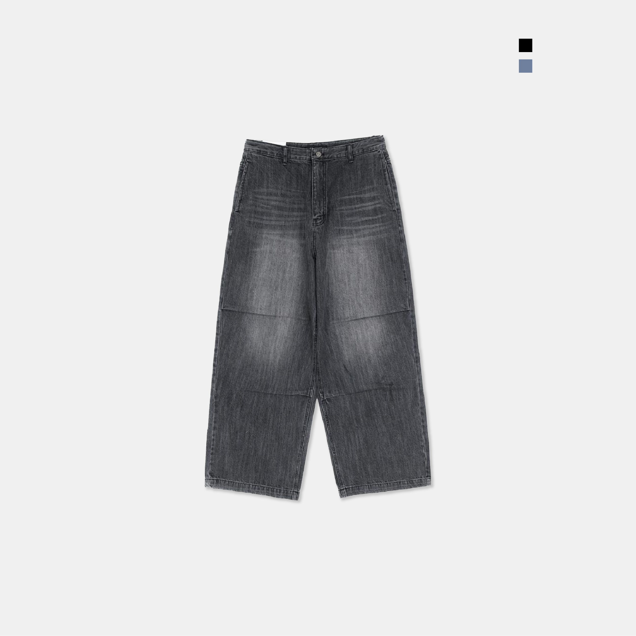 Holy In Code 粗紡 紋理 彈力 氣球 牛仔褲