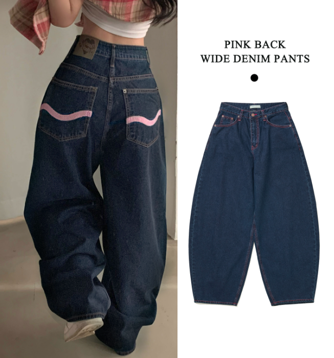 春季預訂｜PINK BACK寬牛仔褲