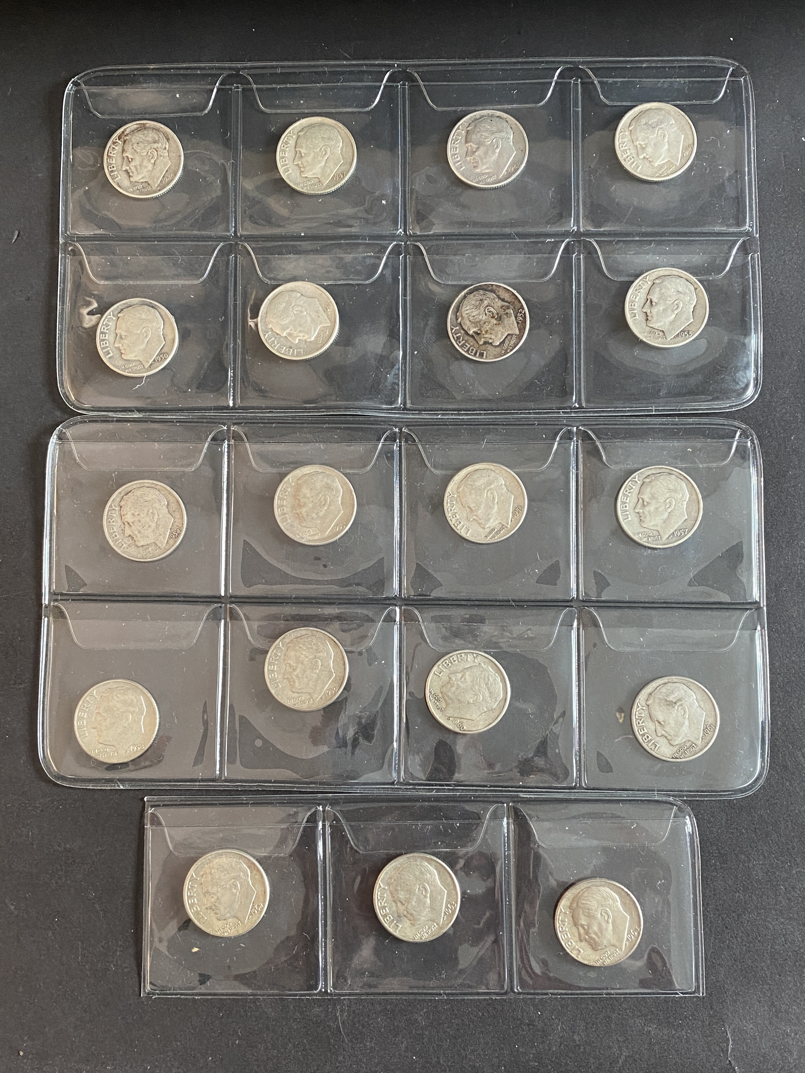 1946-1964年美國1 dine 不同年份共19枚