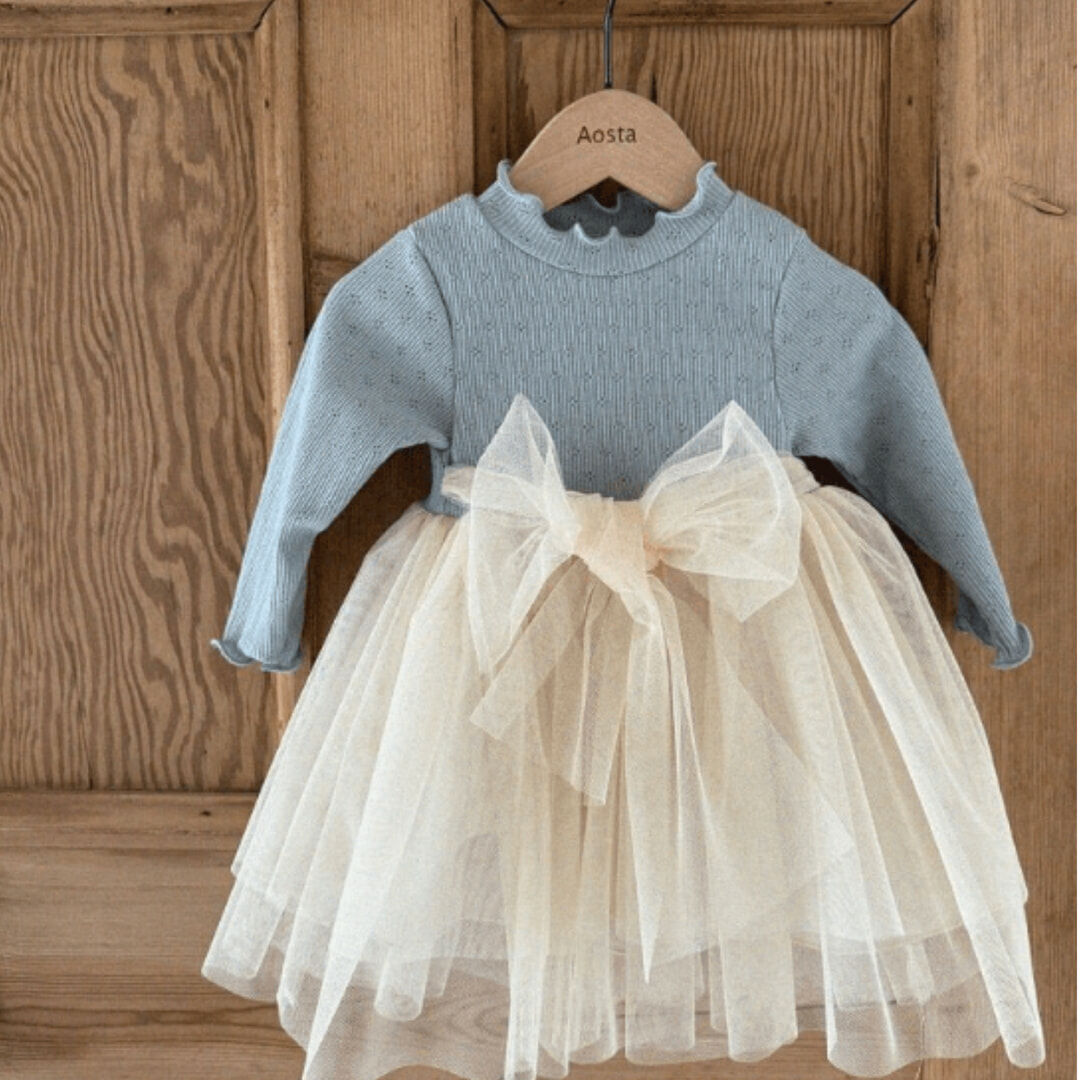 韓國 Aosta -  25春 夢幻藍簍空紗裙