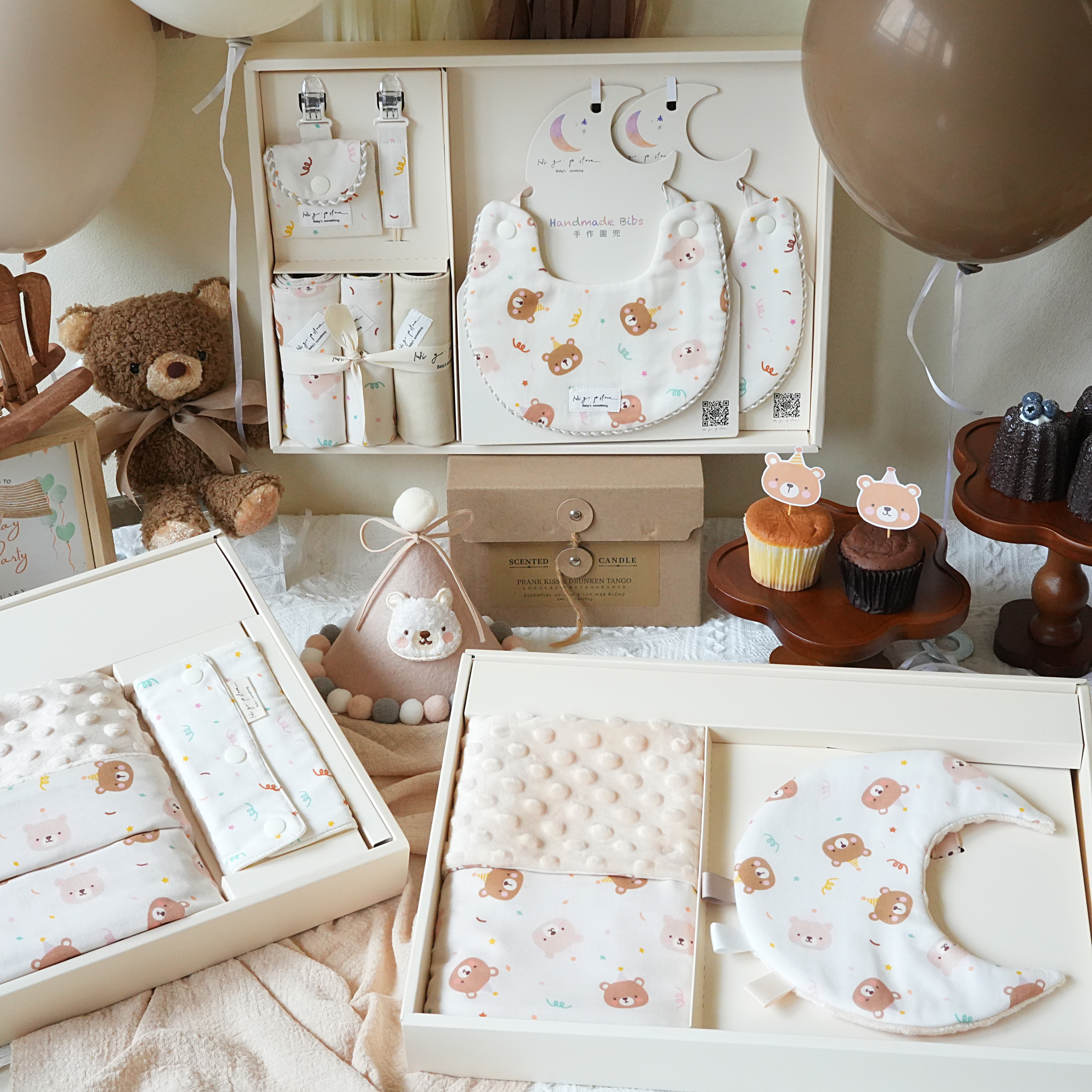 Hi Y.P store-彌月禮盒澎湃組-獨家設計-派對小熊