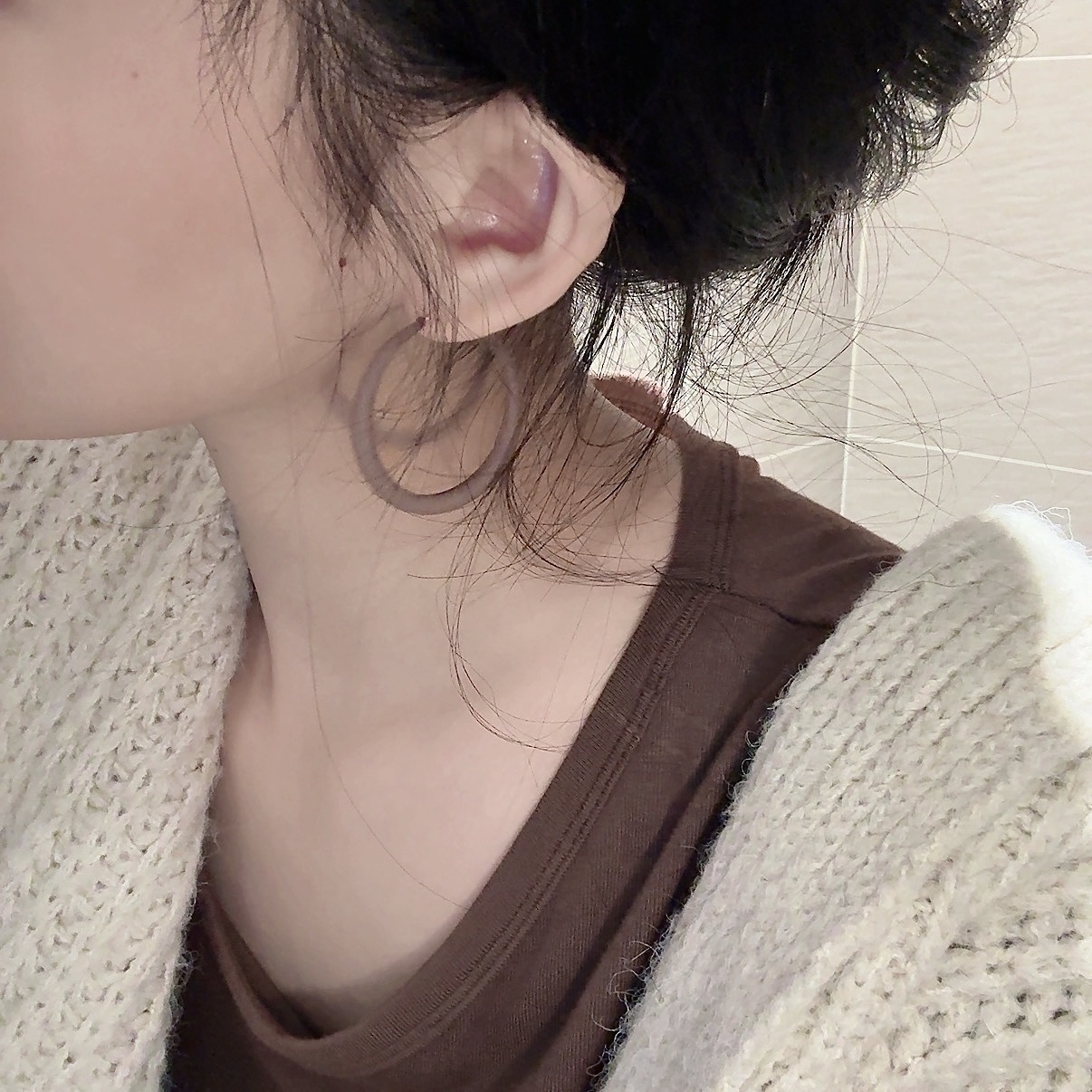 奶fufu”米咖金屬磨砂質量耳釦圈