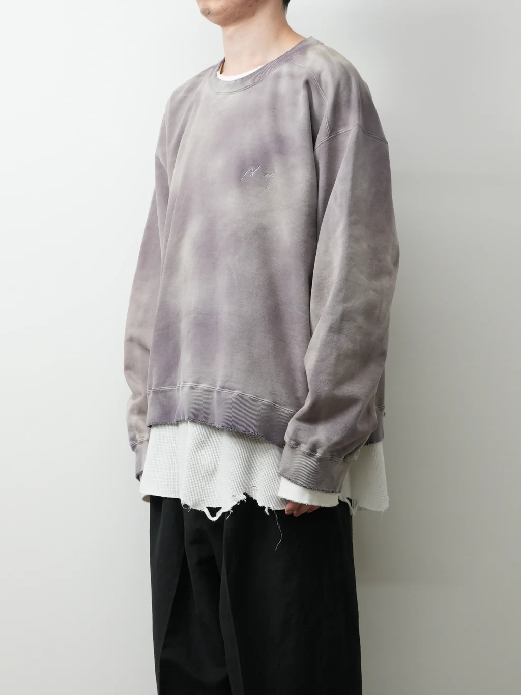 ANCELLM - UNEVENNESS SWEAT SHIRT / SAX