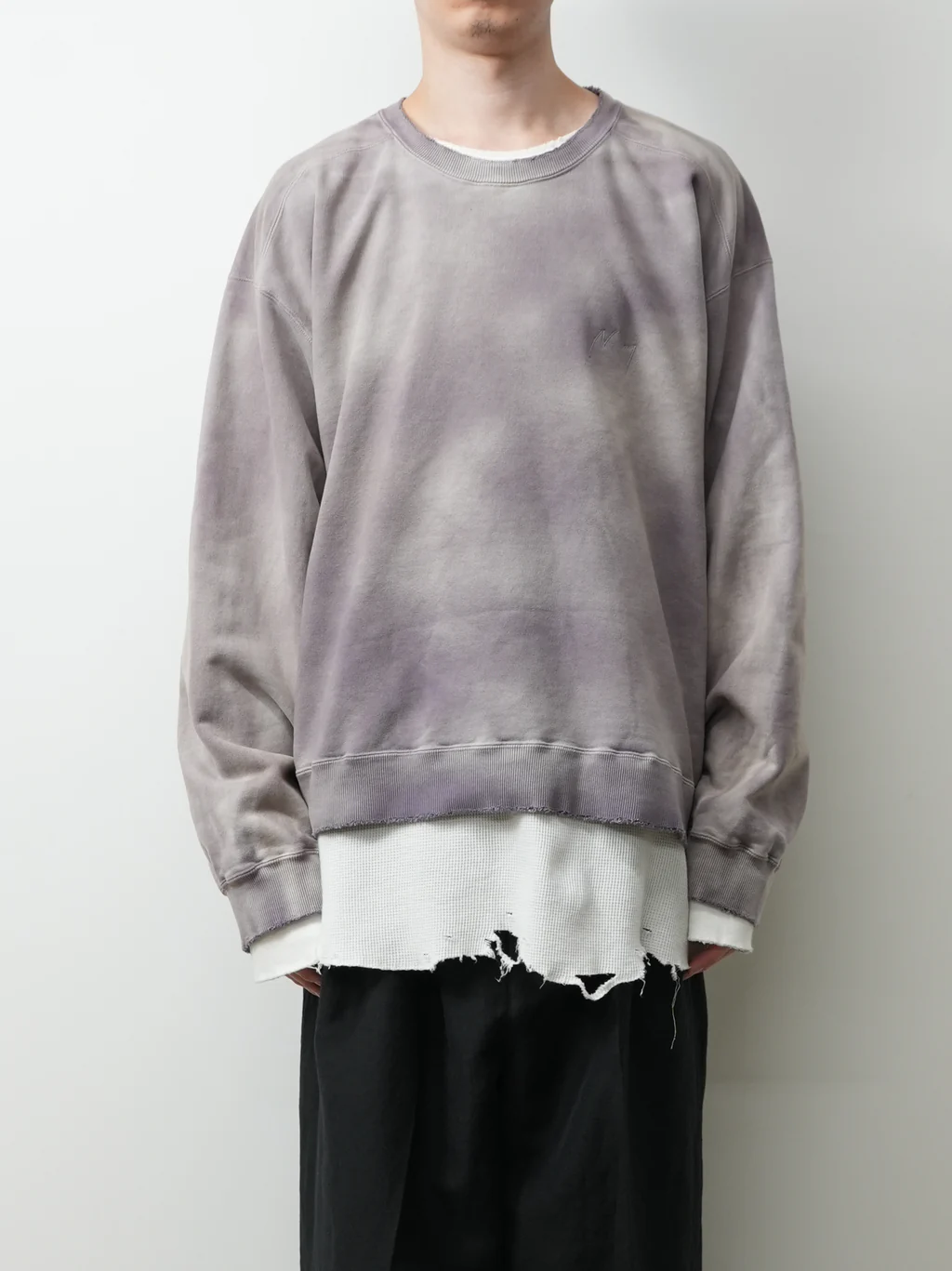 ANCELLM　UNEVENNESS SWEAT SHIRT SAX UNEVENNESS SWEAT SHIRT(SAX) – ANCELLM