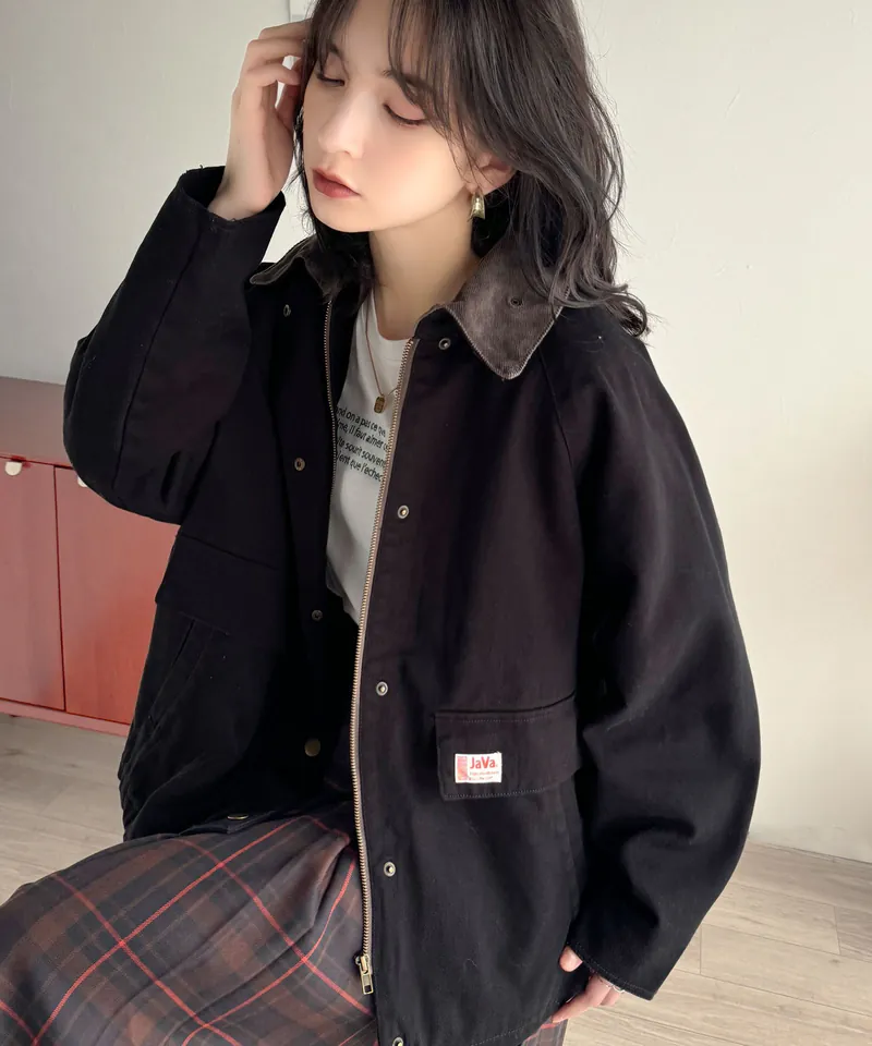 🇯🇵日本選物｜JAVA 絎縫菱格紋 立領外套