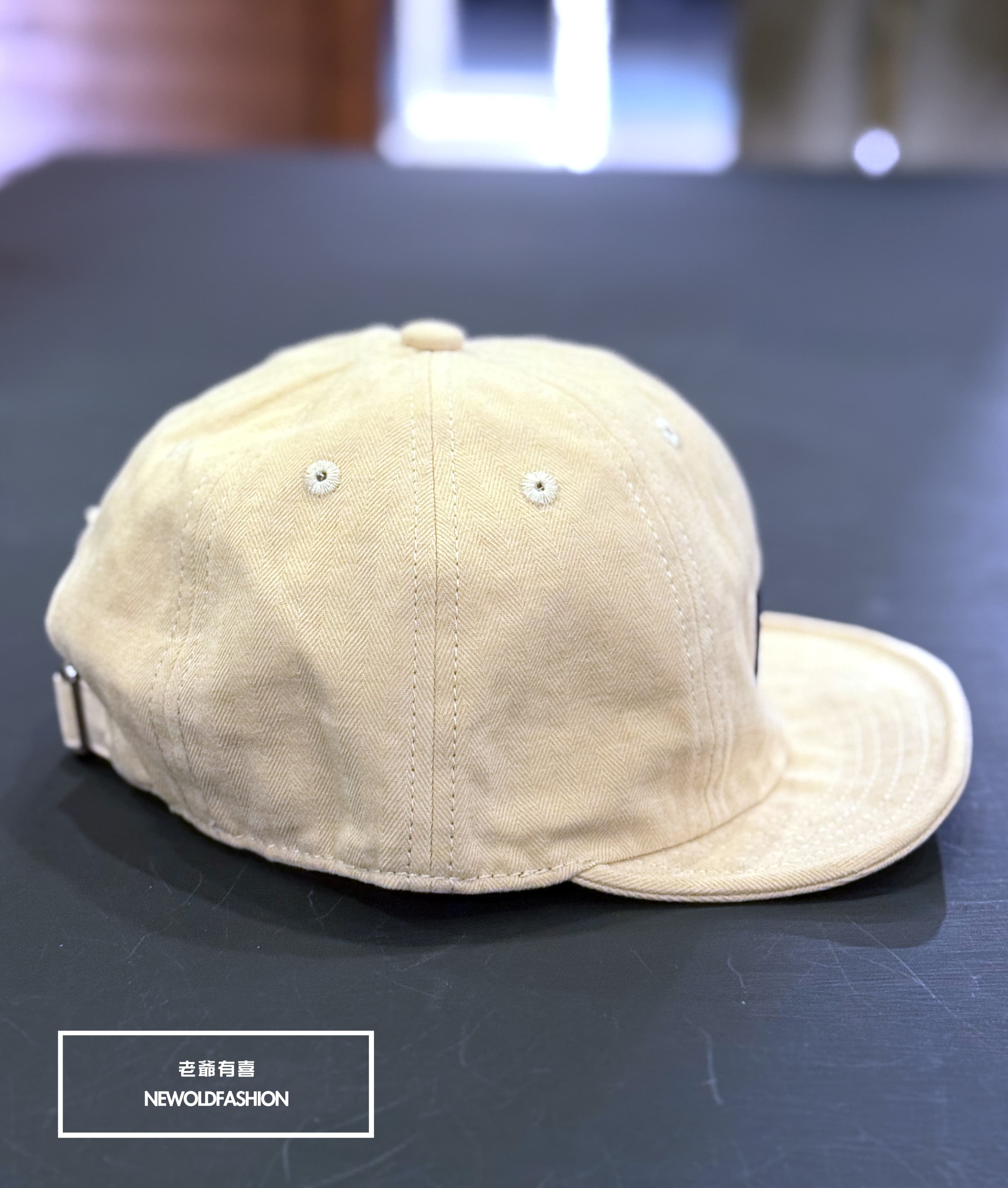 重磅NV布標棒球帽－卡其｜NEWOLDFASHION 老爺有喜
