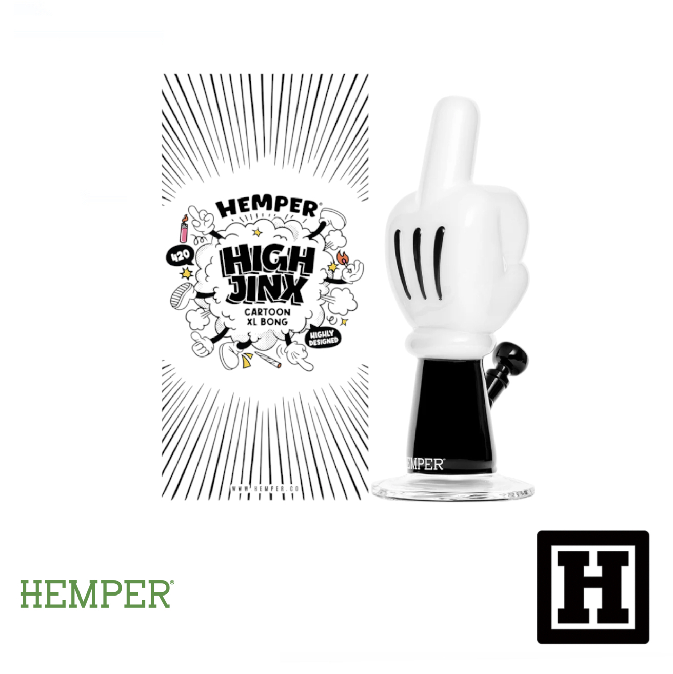 HEMPER High Jinx 11吋 經典卡通中指 玻璃藝術品 (BONG)