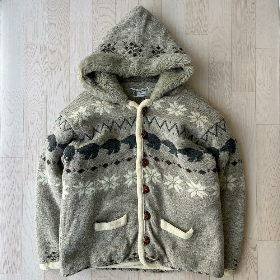 Seven Islands Country灰色北極熊圖案毛衣外套