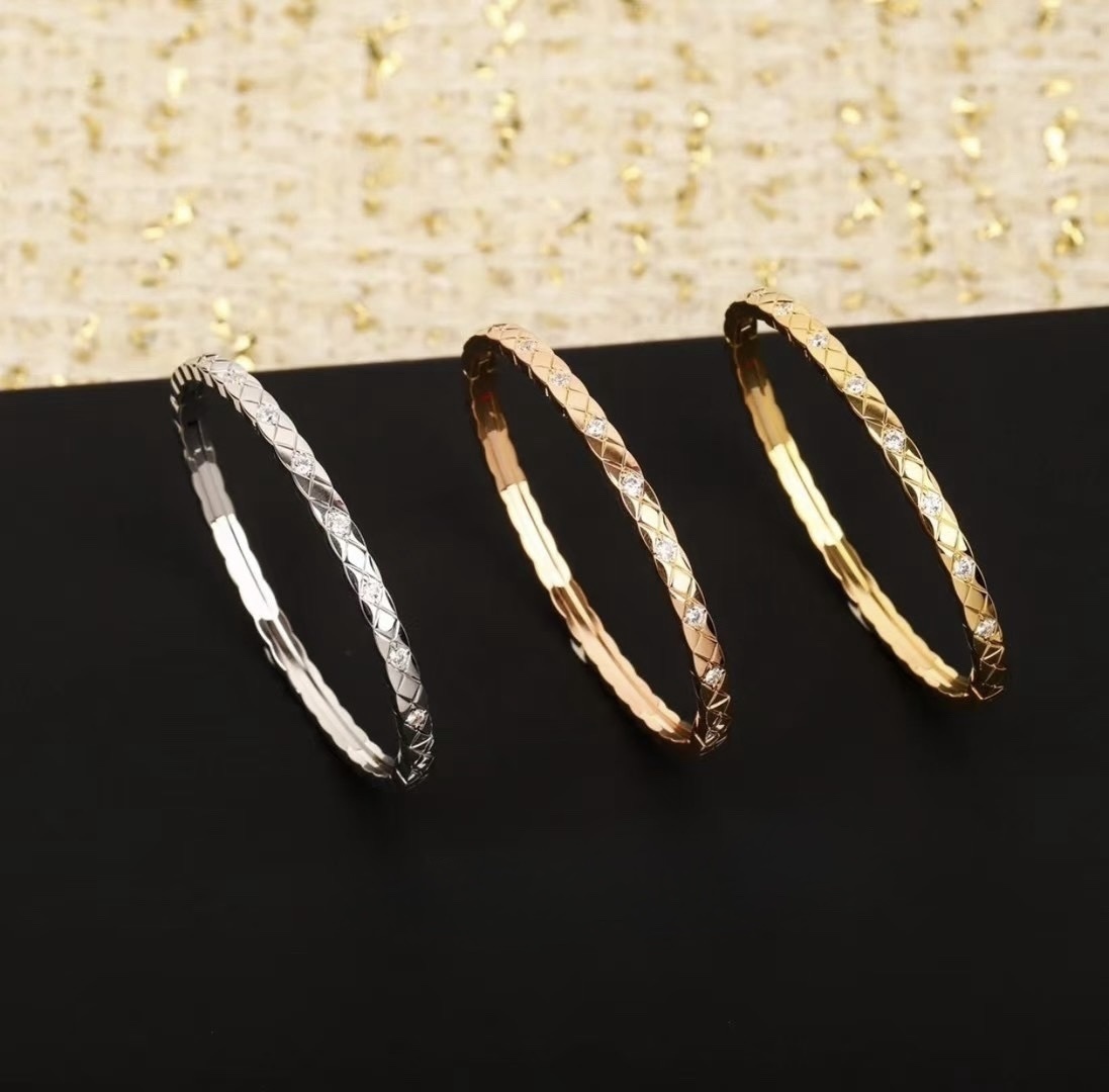 18k”coco crush經典菱格細間隔鑽”高奢定製手鐲