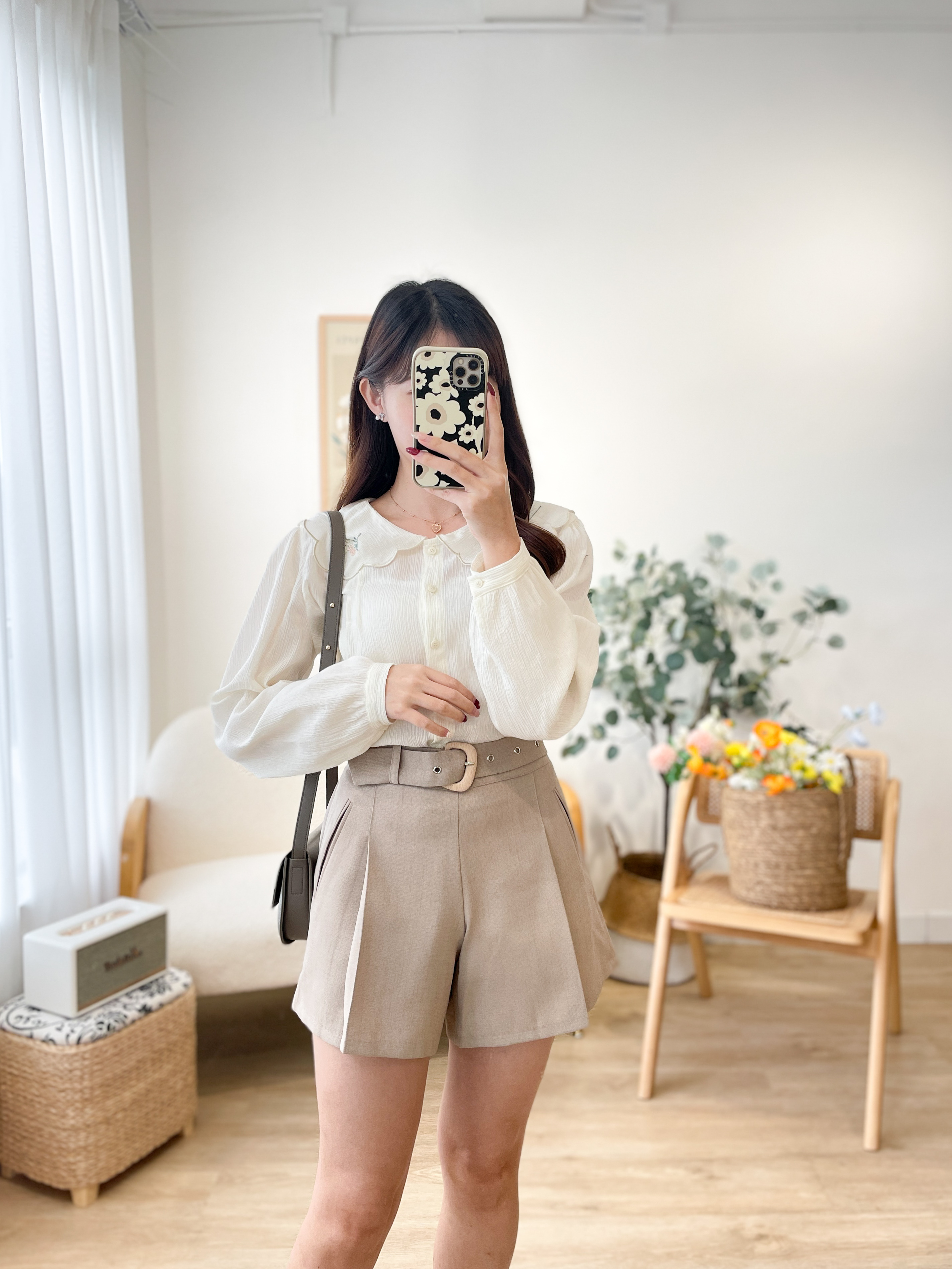 T1239 Forest Embroidered Blouse