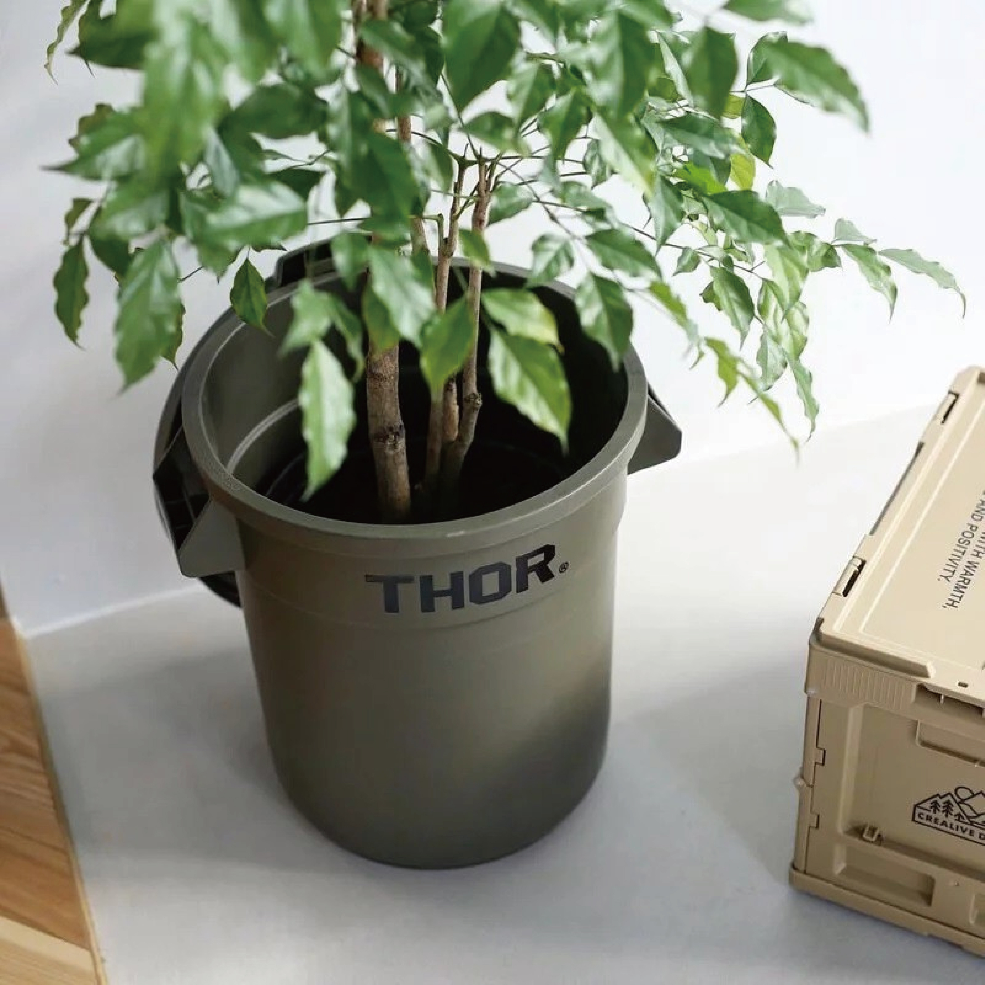 THOR 12L圓型收納桶 露營 生活 套盆 黑/灰藍/沙/透明 Round Container 12L