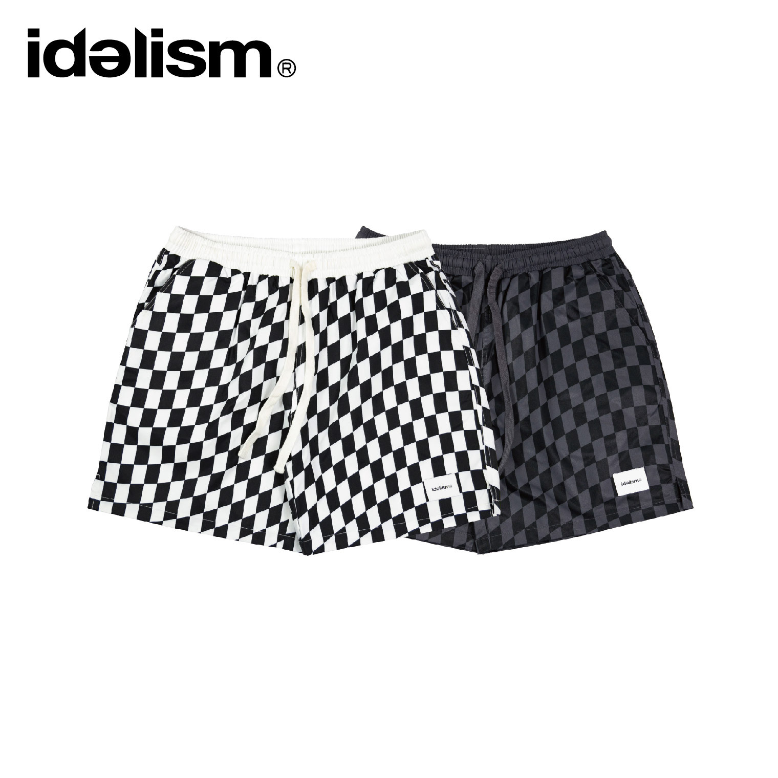 idealism 方格尼龍膝上短褲 黑白格/灰黑格 24 S/S Square Shorts