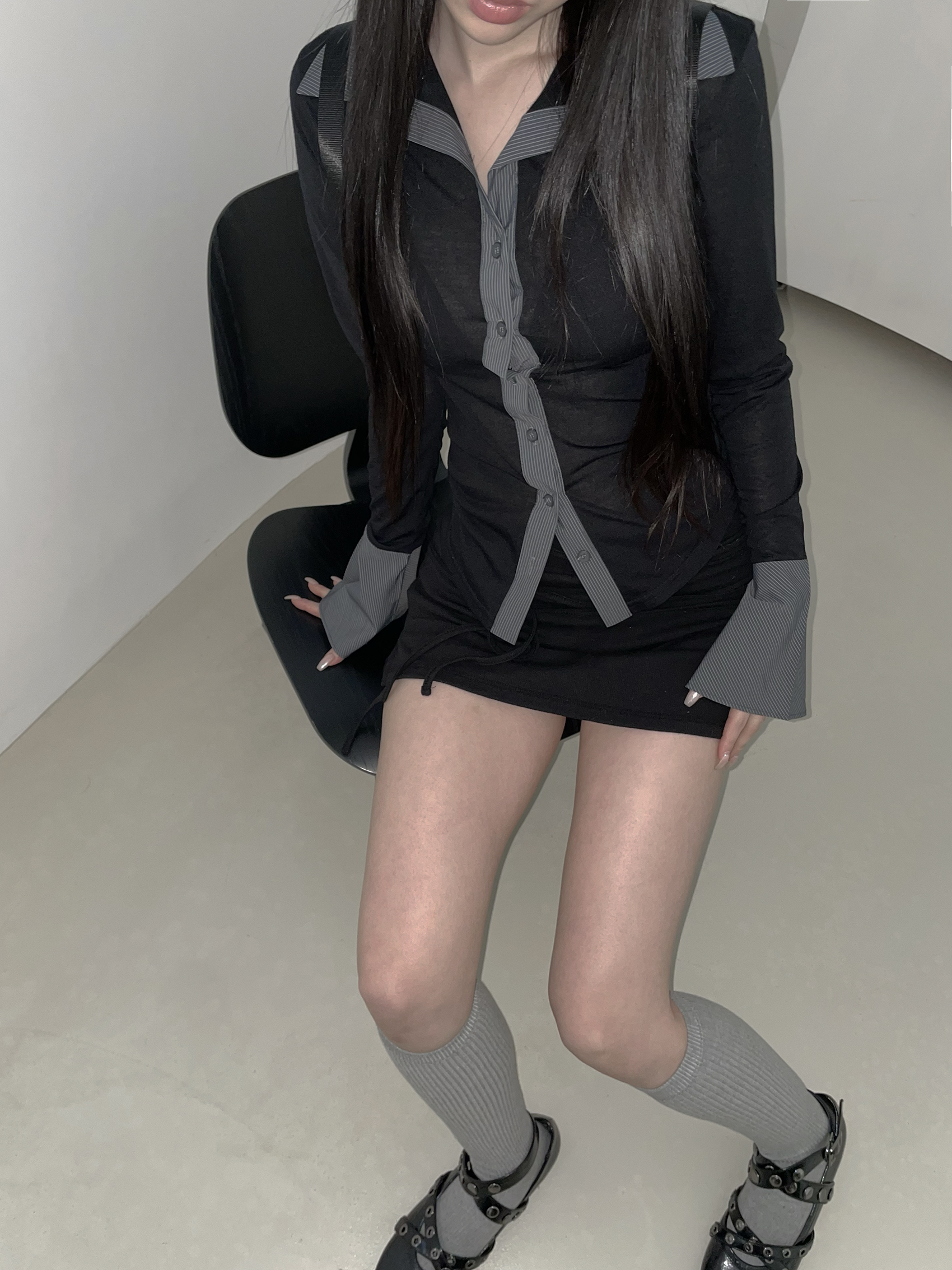 (現貨) KR MARGARET SHIRT TOP (BLACK)