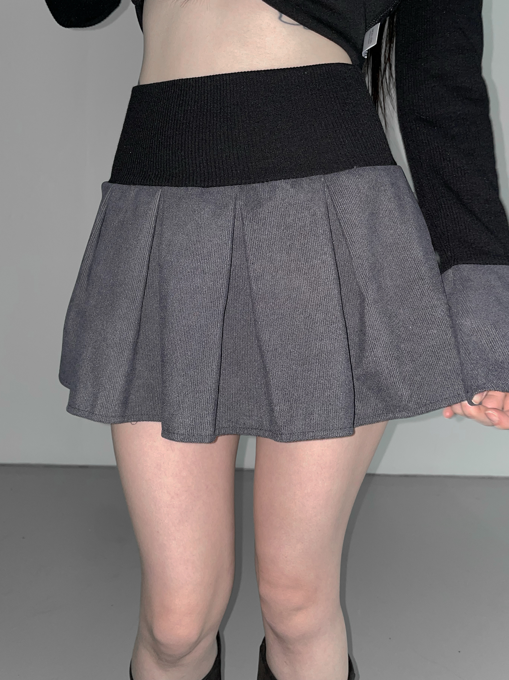 KR AMELIA SHIRT TOP (BLACK GREY)