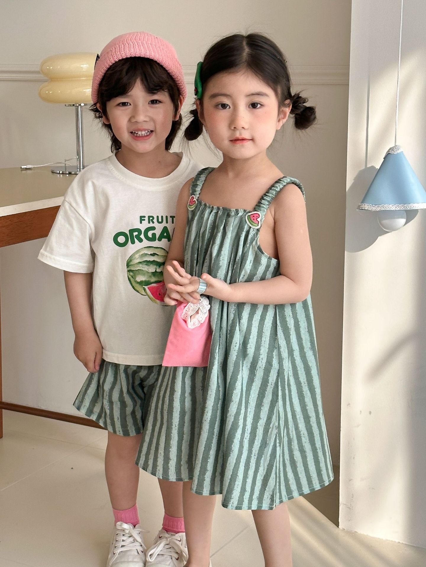 兄弟姐妹一起穿_夏季清涼西瓜套裝/洋裝