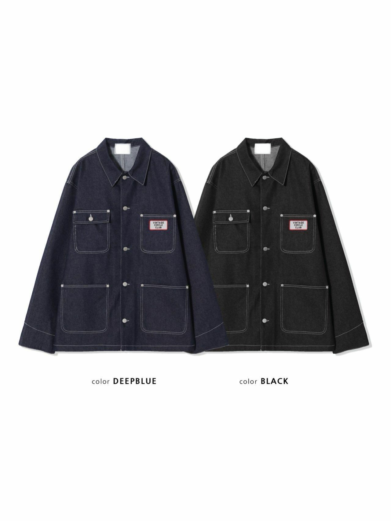 淨色襟章牛仔褸 TAC-0116JK