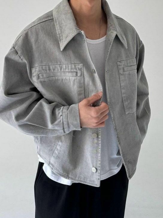 洗水反領開胸外套 TAC-0117JK