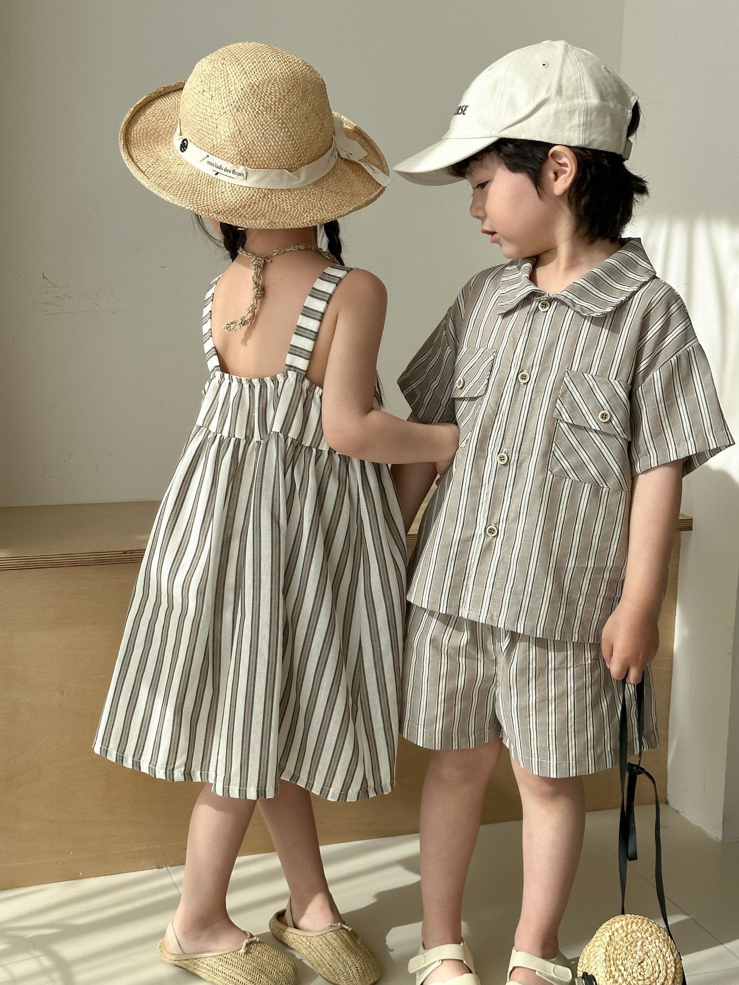 兄弟姐妹一起穿_日系直條套裝/洋裝