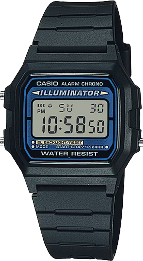 萬年鐘錶 - CASIO 卡西歐  復古方形電子錶  F-105W-1A  錶徑 : 35.4MM