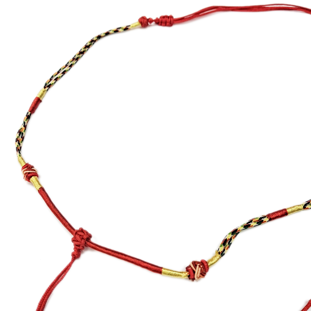 紅色五色線 中國結項鍊配件【十方】154374