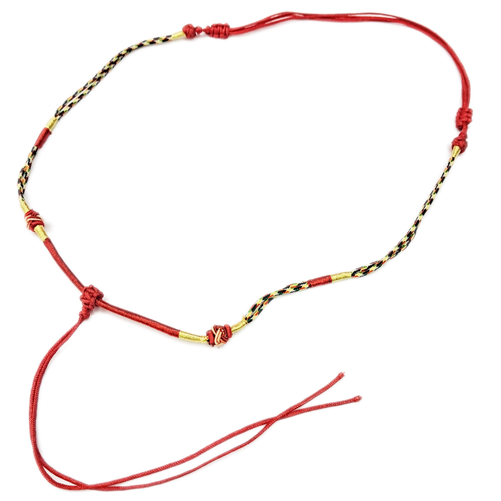 紅色五色線 中國結項鍊配件【十方】154374