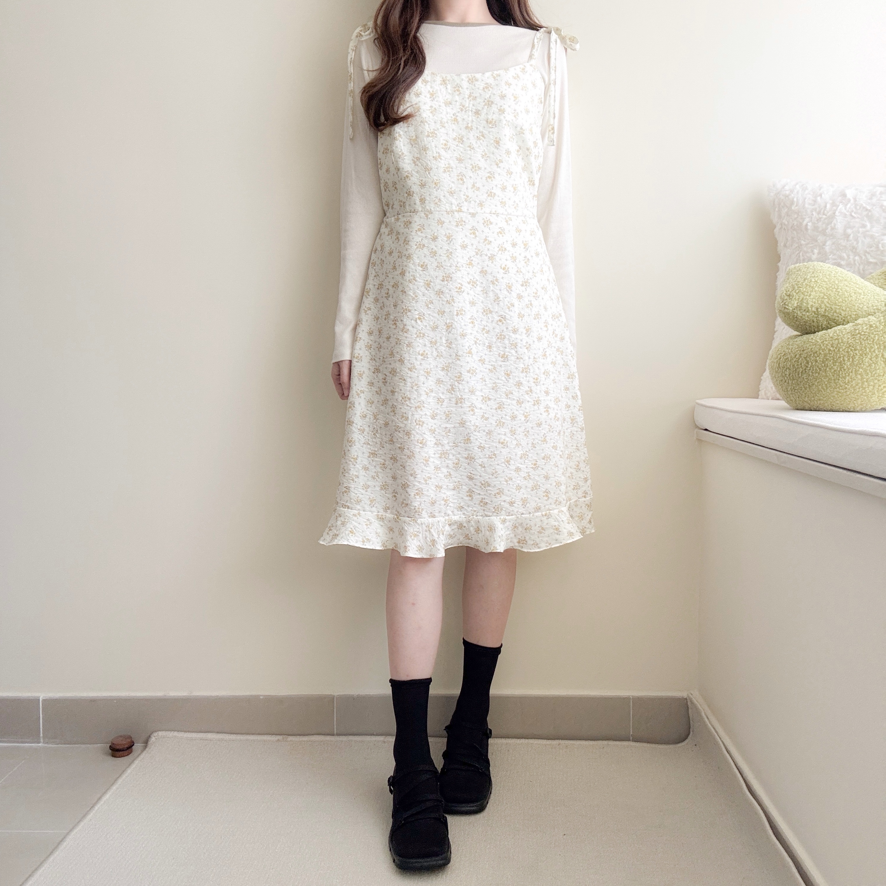 小清新碎花蝴蝶吊帶裙