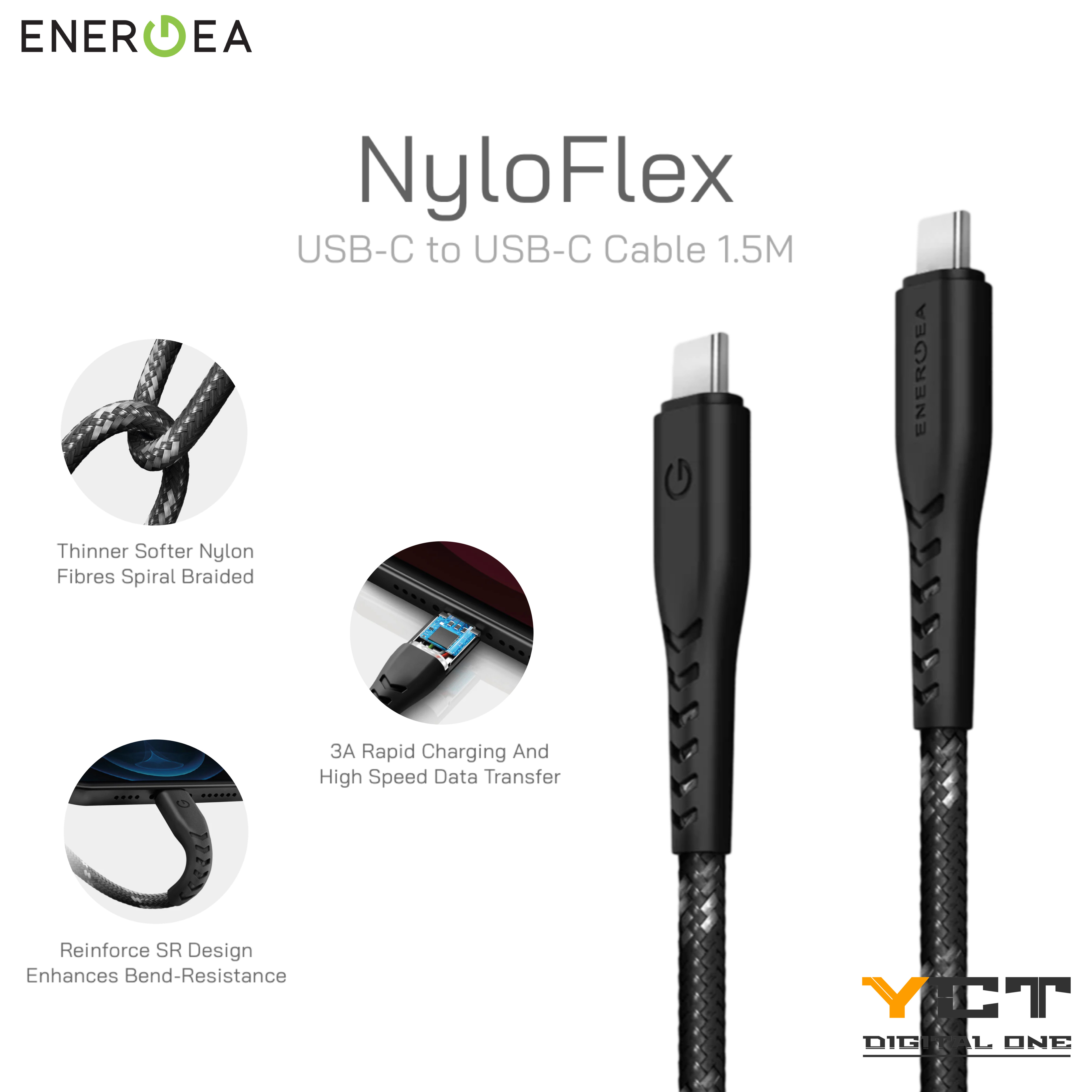 ENERGEA NyloFlex USB-C 轉 USB-C 線 1.5M