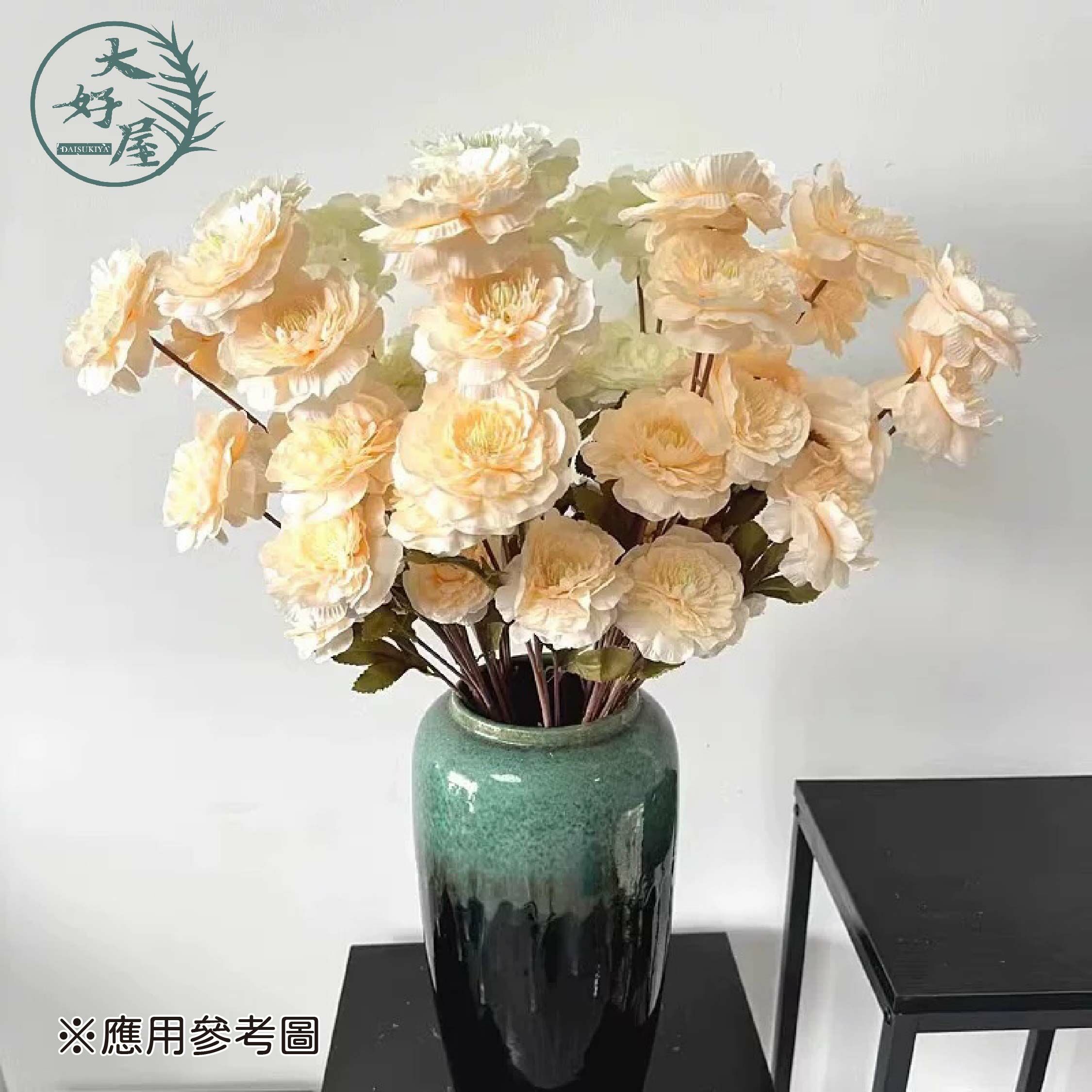 仿真絹布5花頭千層牡丹