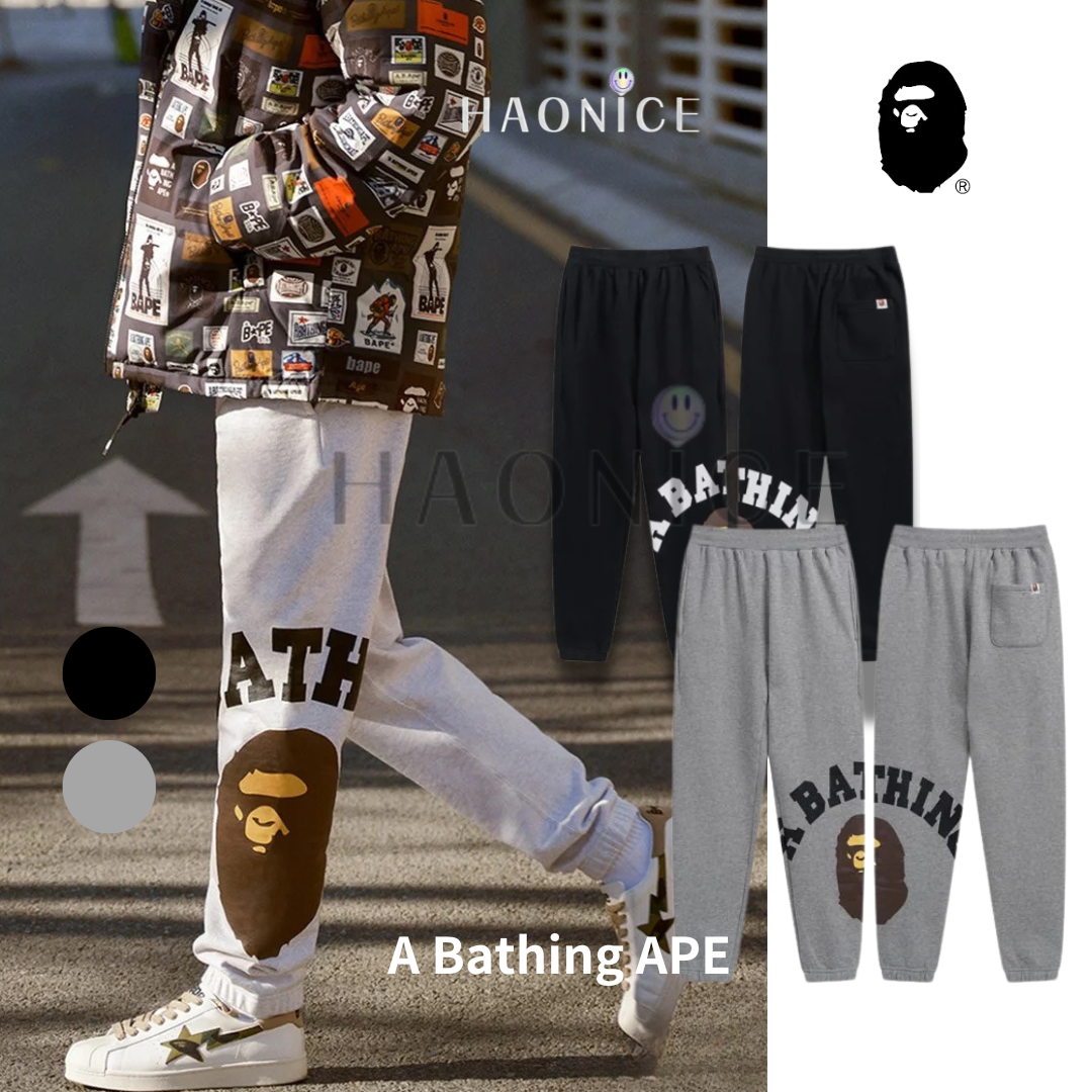 【HAO NICE】BAPE側面猿人頭字母棉褲🆒 長褲 Bape休閒長褲