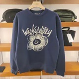 [S] MARK GONZALES WACKY WILLY MODALOVA WOMEN SWEATSHIRT,NAVY, WA2501CR12-NA (SMG47)