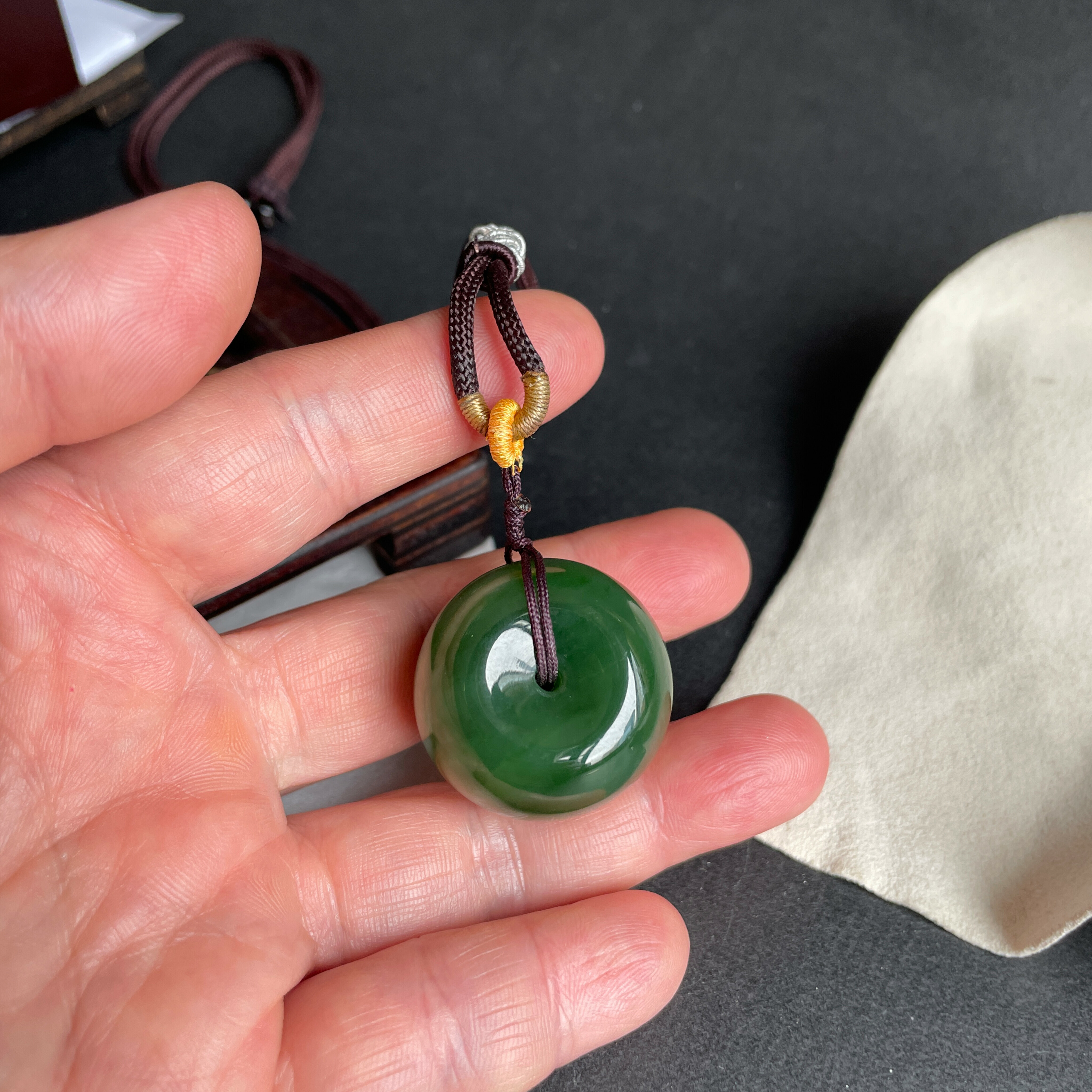 J2392 和田玉碧玉大平安扣 (29.4mm直徑)