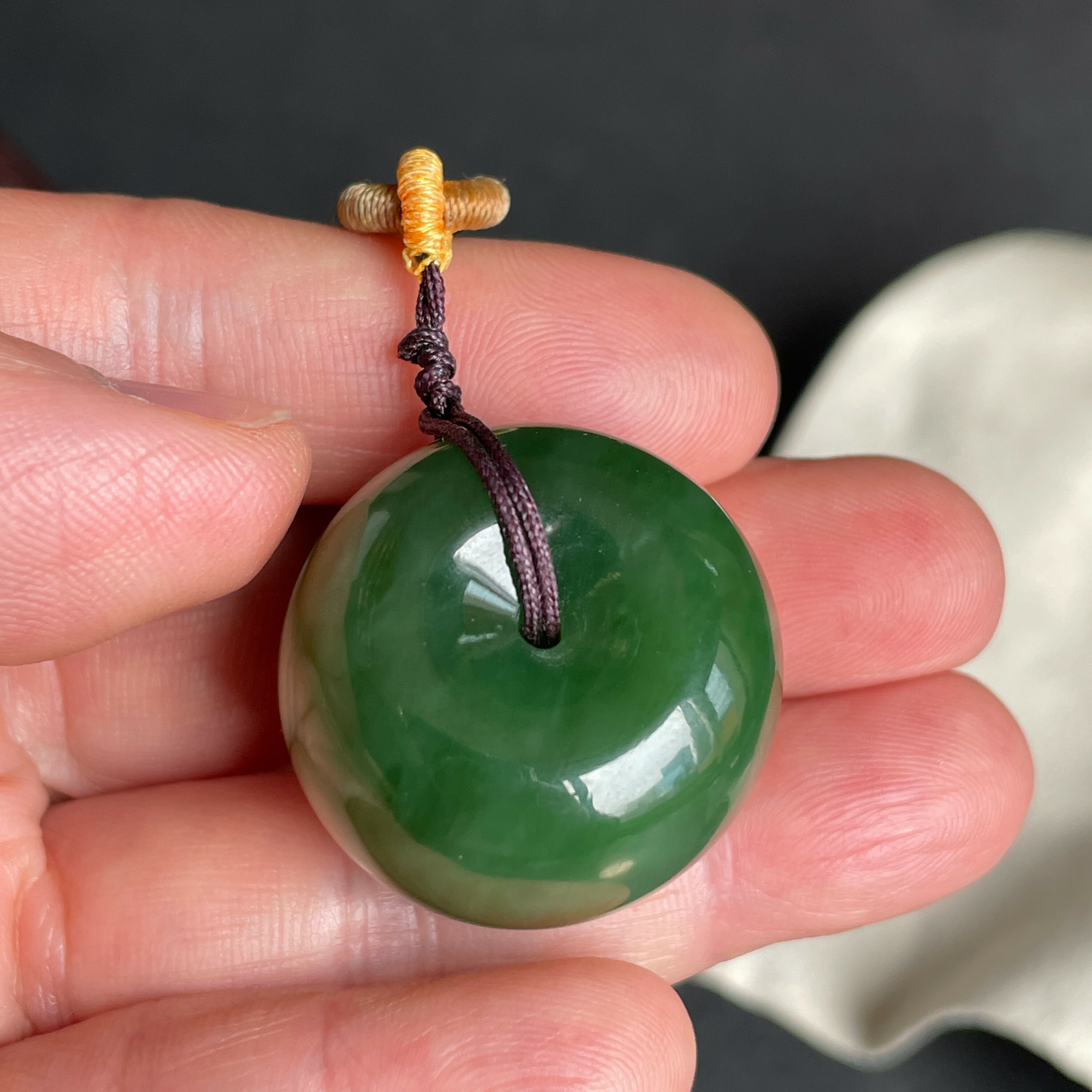 和田玉碧玉大平安扣 (29.4mm直徑),天然和田玉軟玉