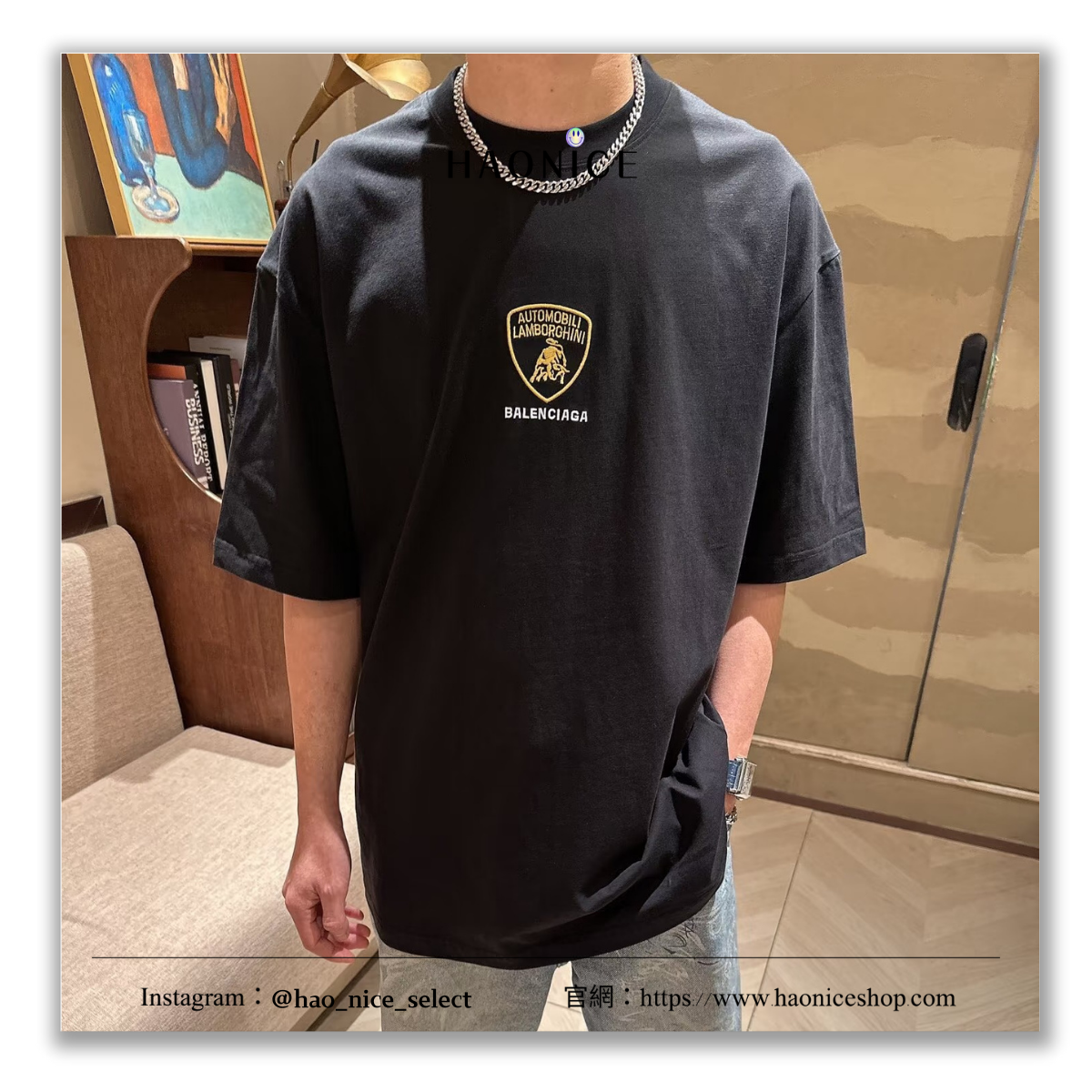 【HAO NICE】上海經銷商🔥Balenciaga 巴黎世家 x 藍寶堅尼 聯名 刺繡logo短袖 短T 低調奢華