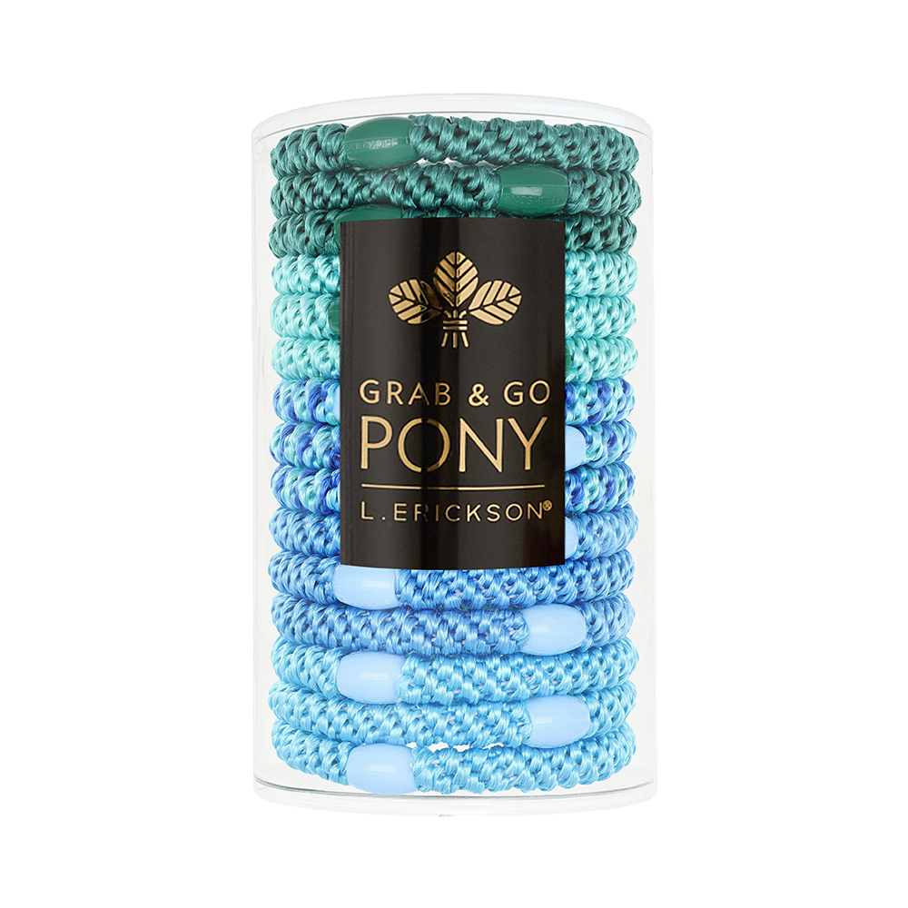 L. ERICKSON 彈力髮圈桶15入-粗版〈海藍寶石〉