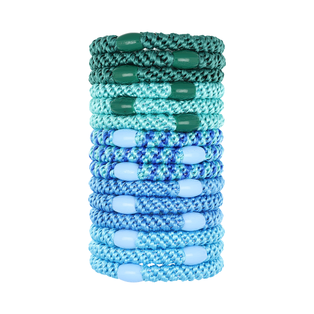 L. ERICKSON 彈力髮圈桶15入-粗版〈海藍寶石〉