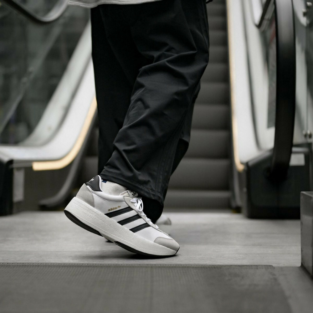 男女鞋 ADIDAS CITY RNR 白黑 復古 麂皮 厚底 休閒 慢跑 運動鞋【JI0831】