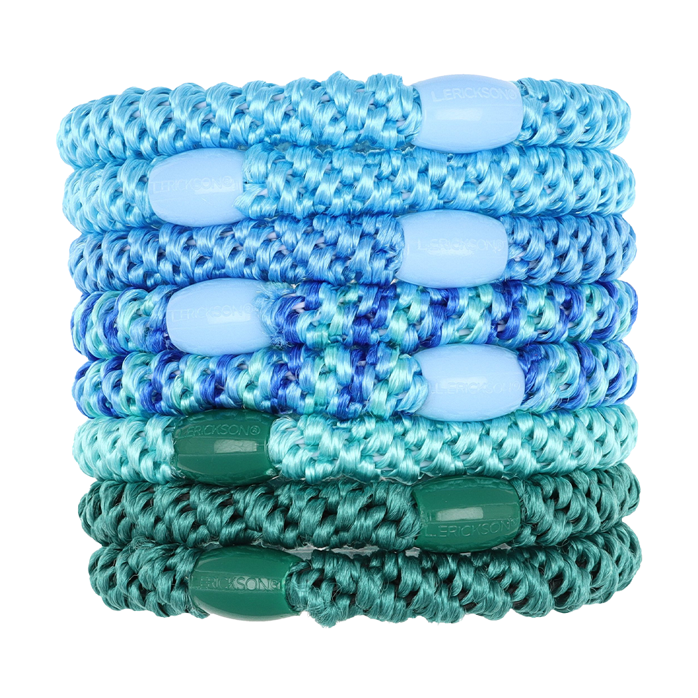 L. ERICKSON 彈力髮圈8入-粗版〈海藍寶石〉