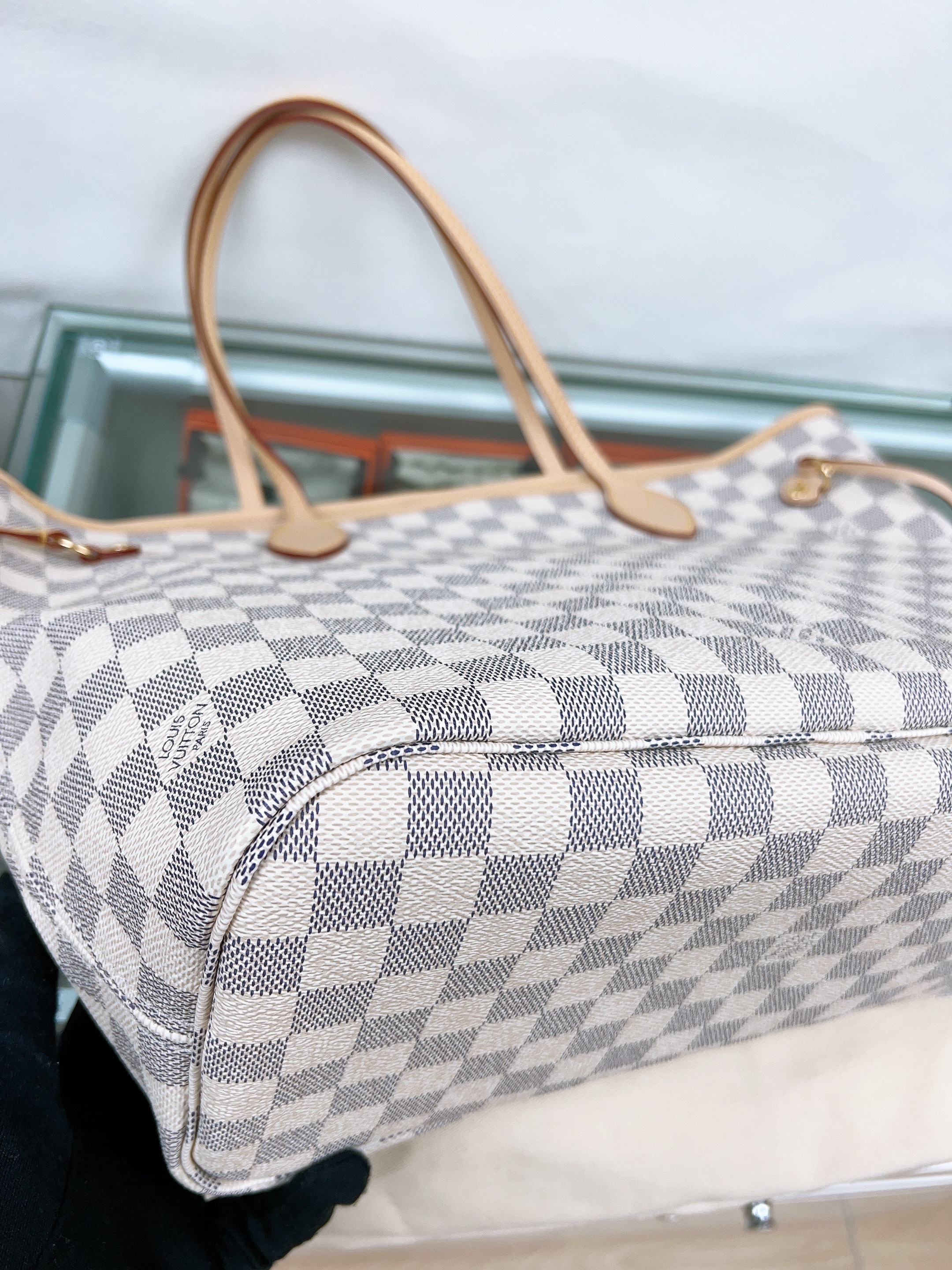 *Unused* Lv neverfull MM (white damier azur)